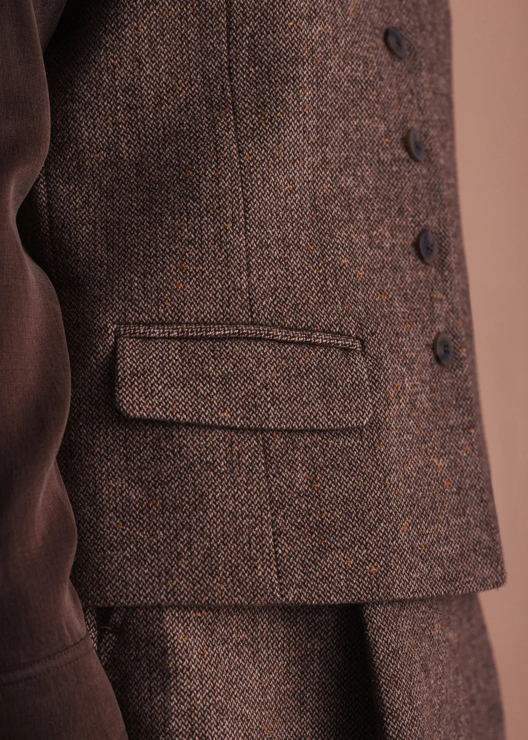 Senatex Weste Donegal Tweed Braun meliert Klassik