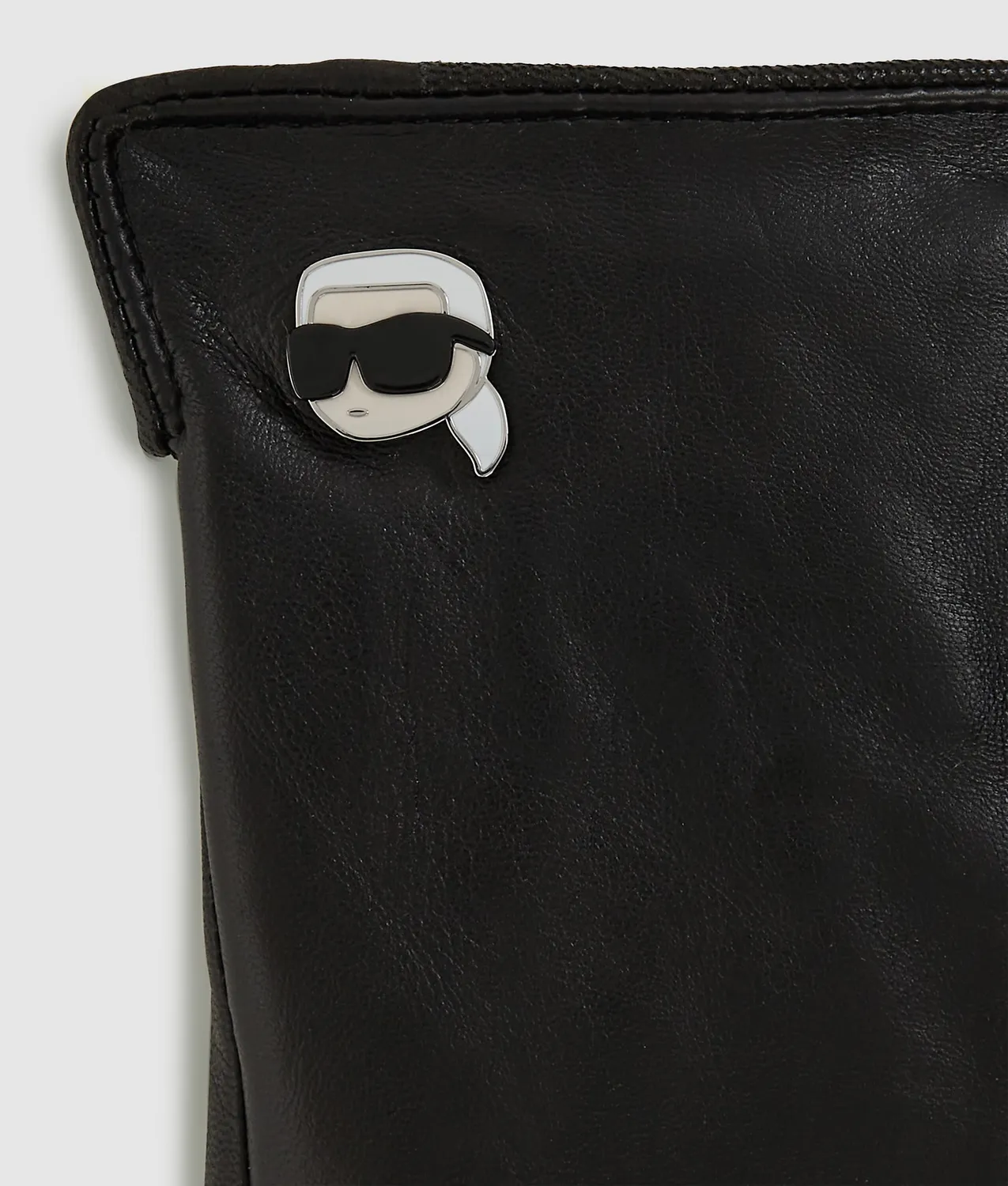 Karl Lagerfeld Ikon Leder-Handschuhe schwarz S-L