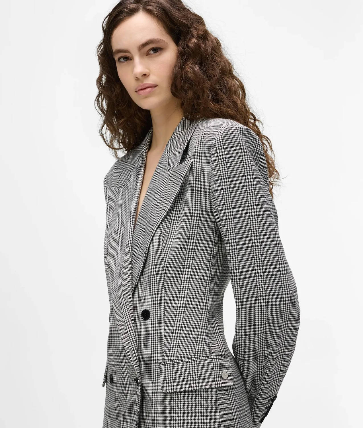 Karl Lagerfeld Structured Checked Blazer kariert doppelreihig