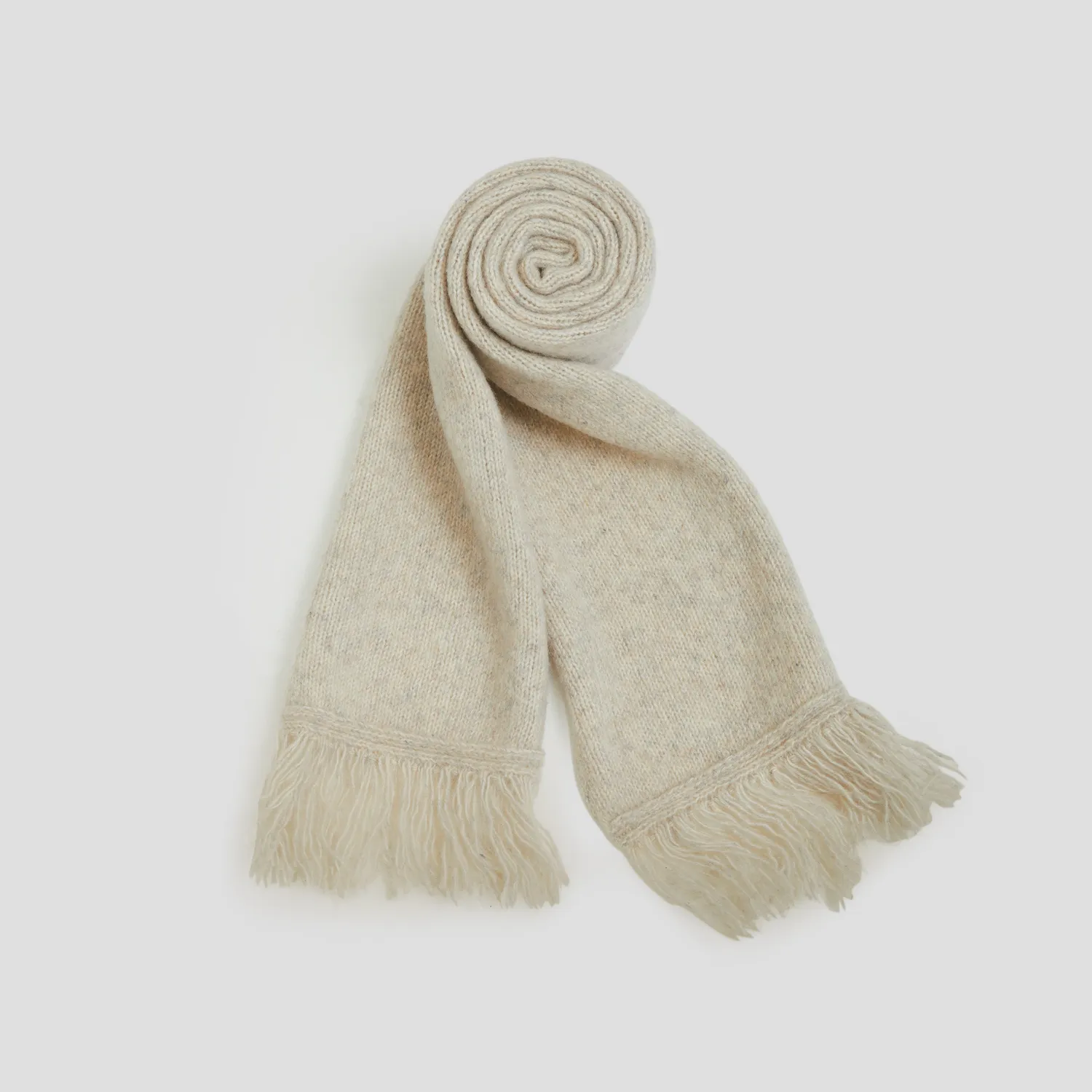 Senatex Schal Woll-Baumwoll-Mix Cream Fransen Onesize