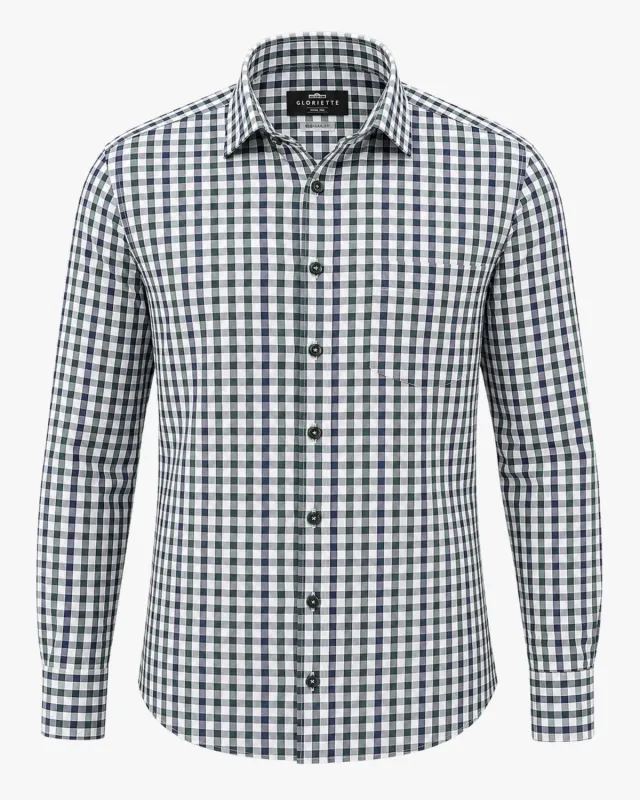 Gloriette Karo Hemd Dunkel Windsor Regular Fit Grün-Blau