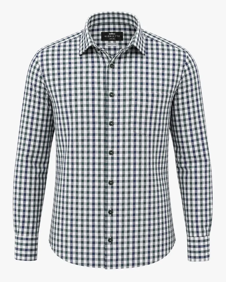 Gloriette Karo Hemd Dunkel Windsor Regular Fit Grün-Blau