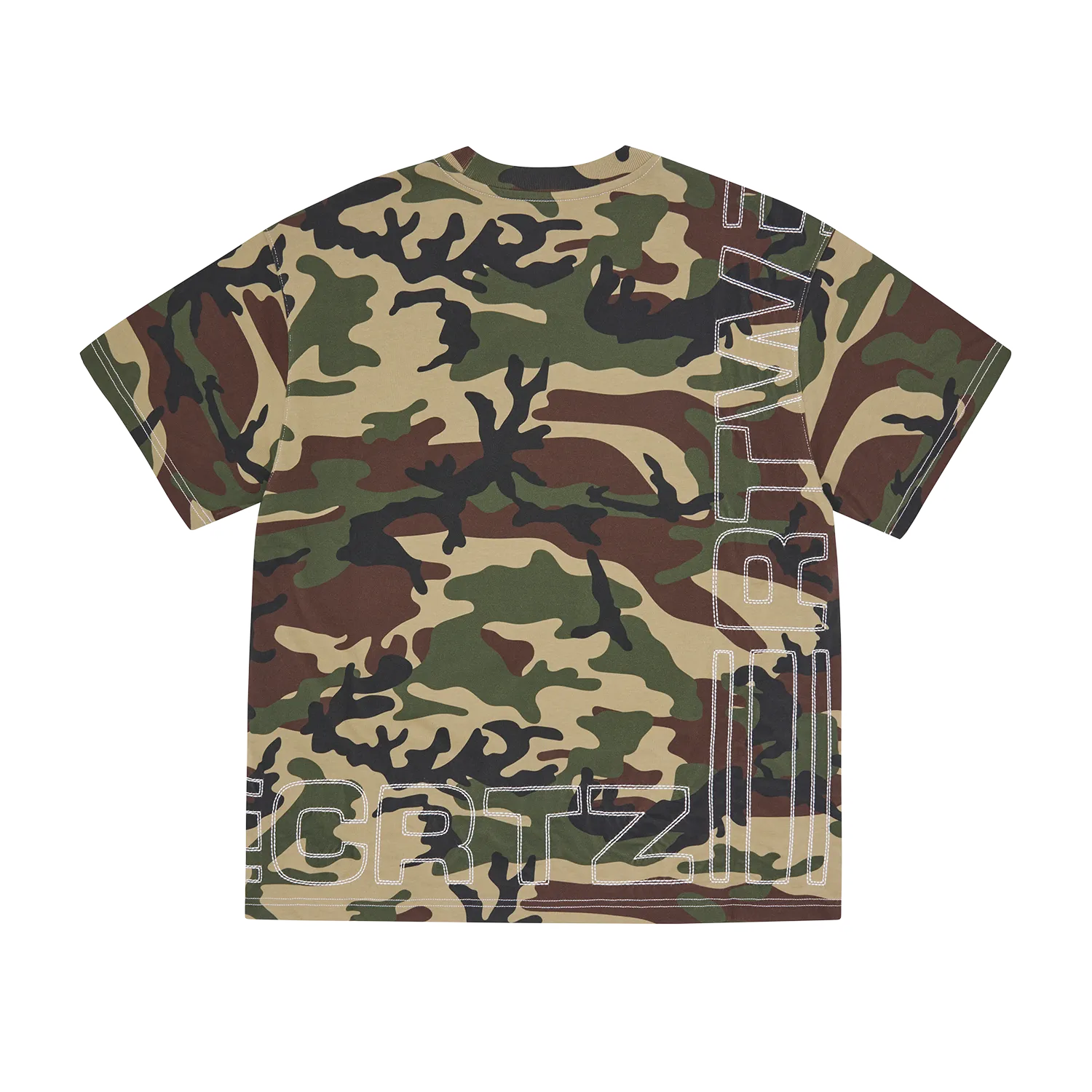 Corteiz Outline Heavyweight Tee Woodland Camo Baumwolle 310