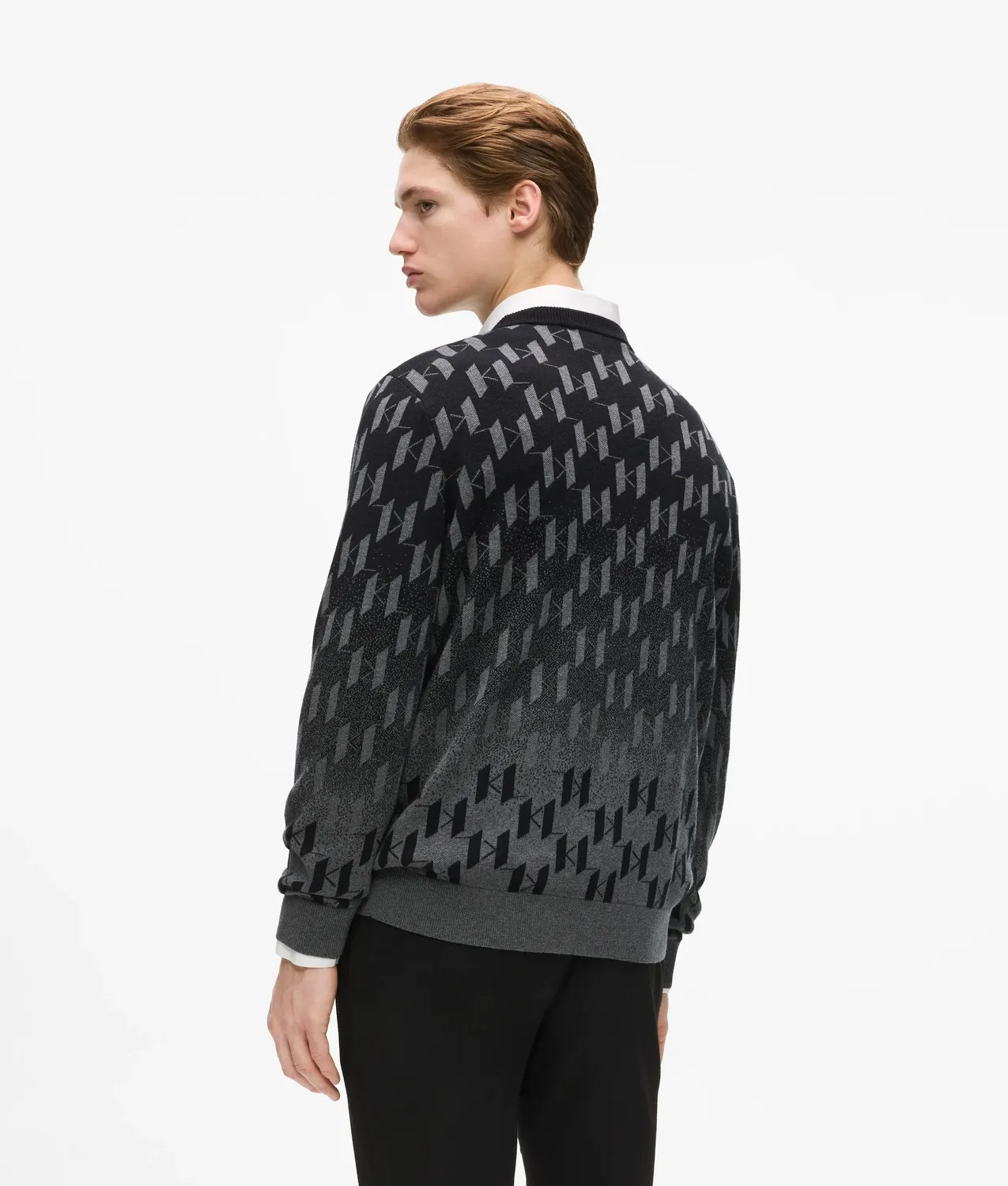 Karl Lagerfeld Gradient Monogramm Pullover Wolle