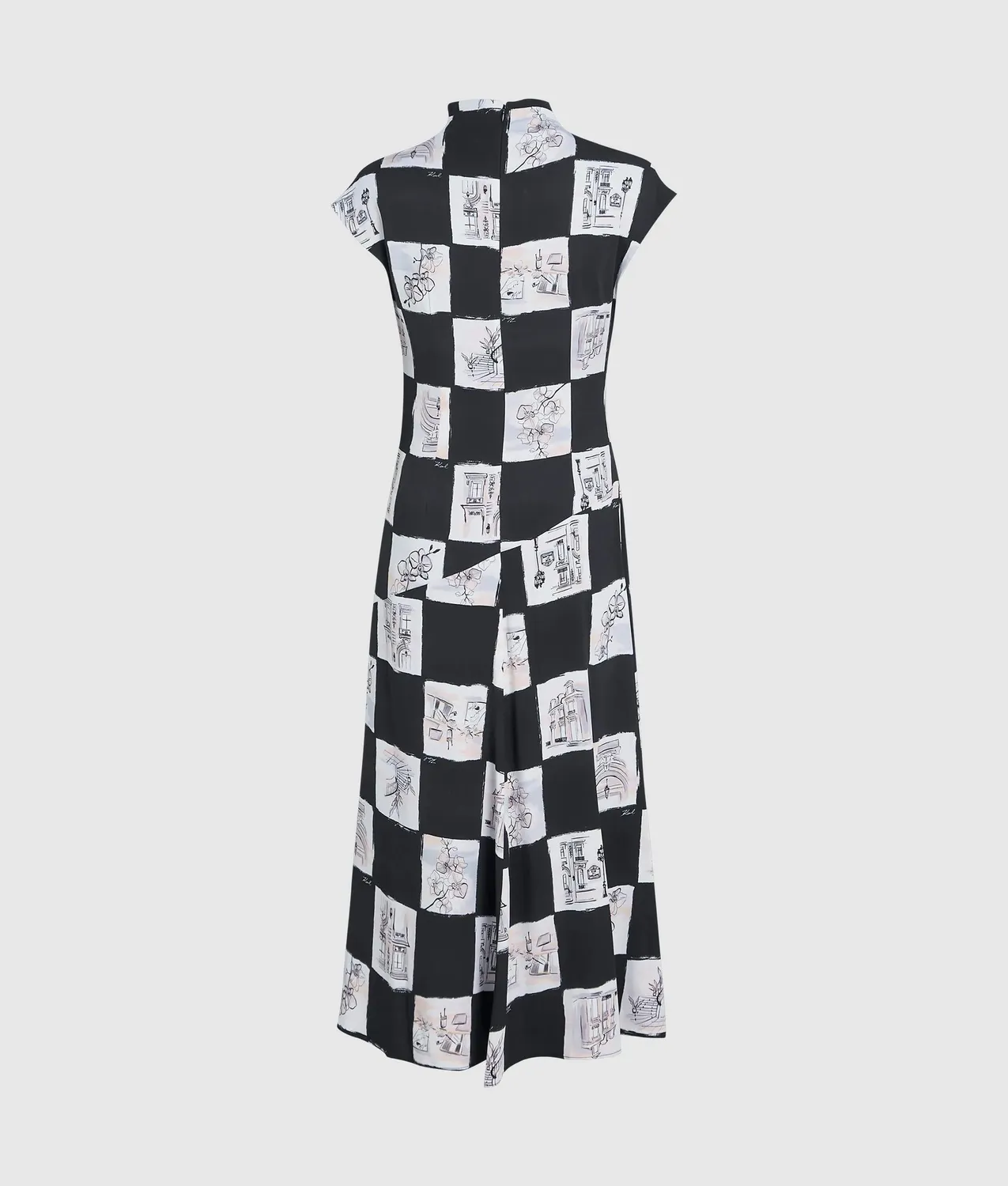 Karl Lagerfeld High-Neck Midikleid Ruching Gr 6