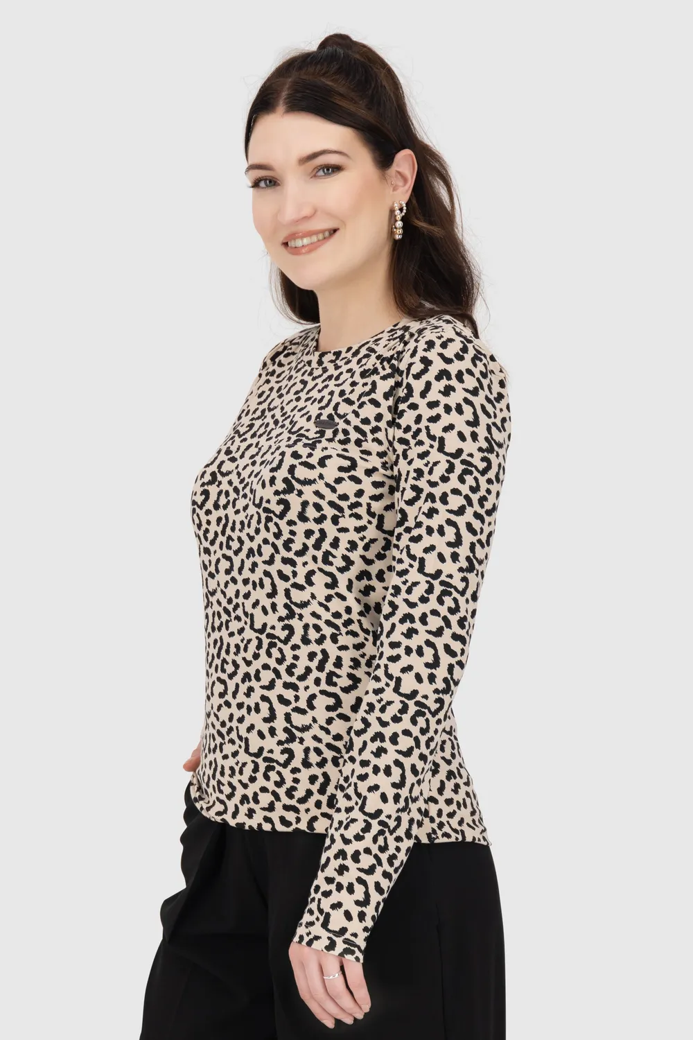 Alife & Kickin RonjaAK B Longsleeve Damen Beige Print