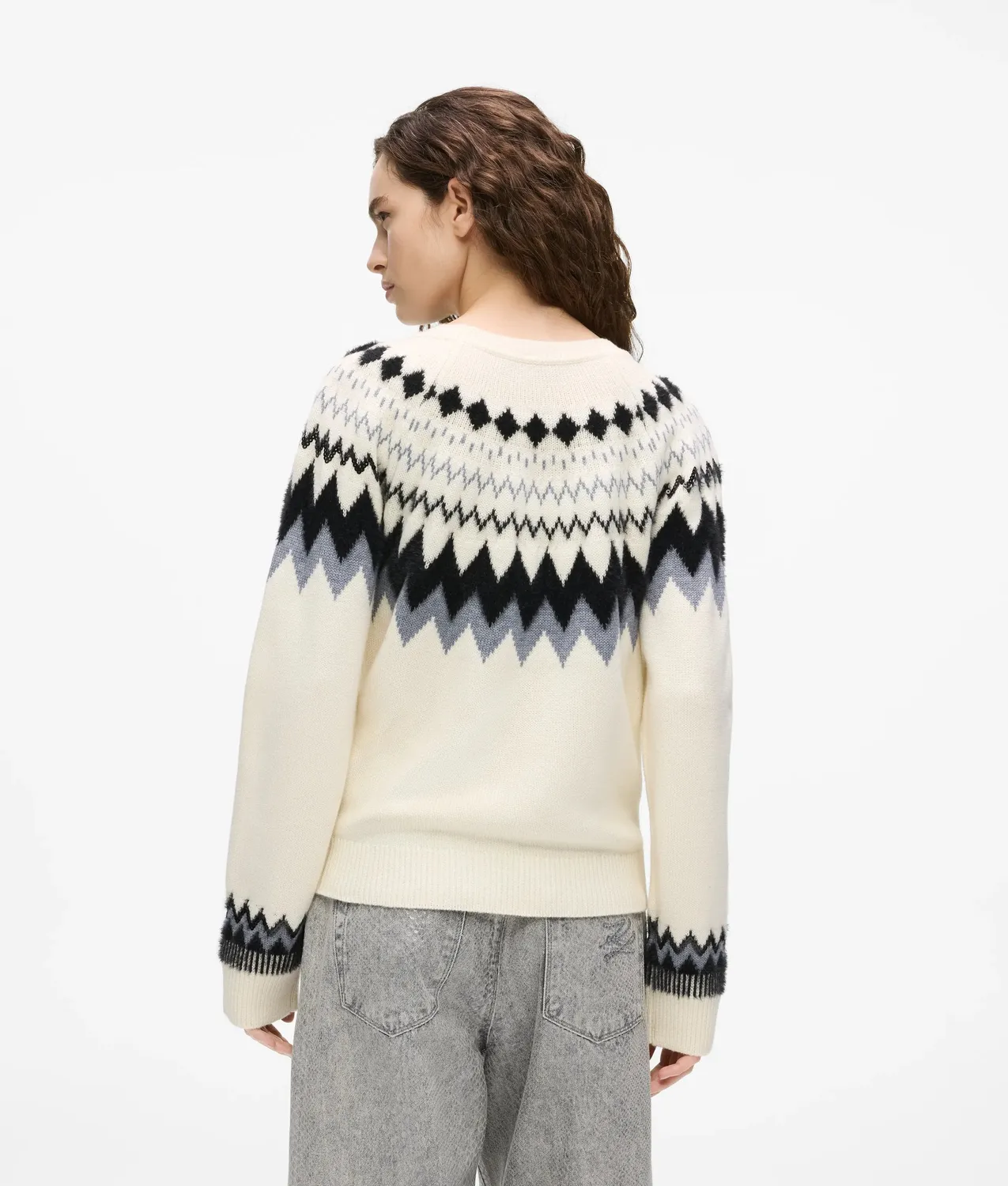 Karl Lagerfeld Alpine Strickpullover Wolle Pailletten