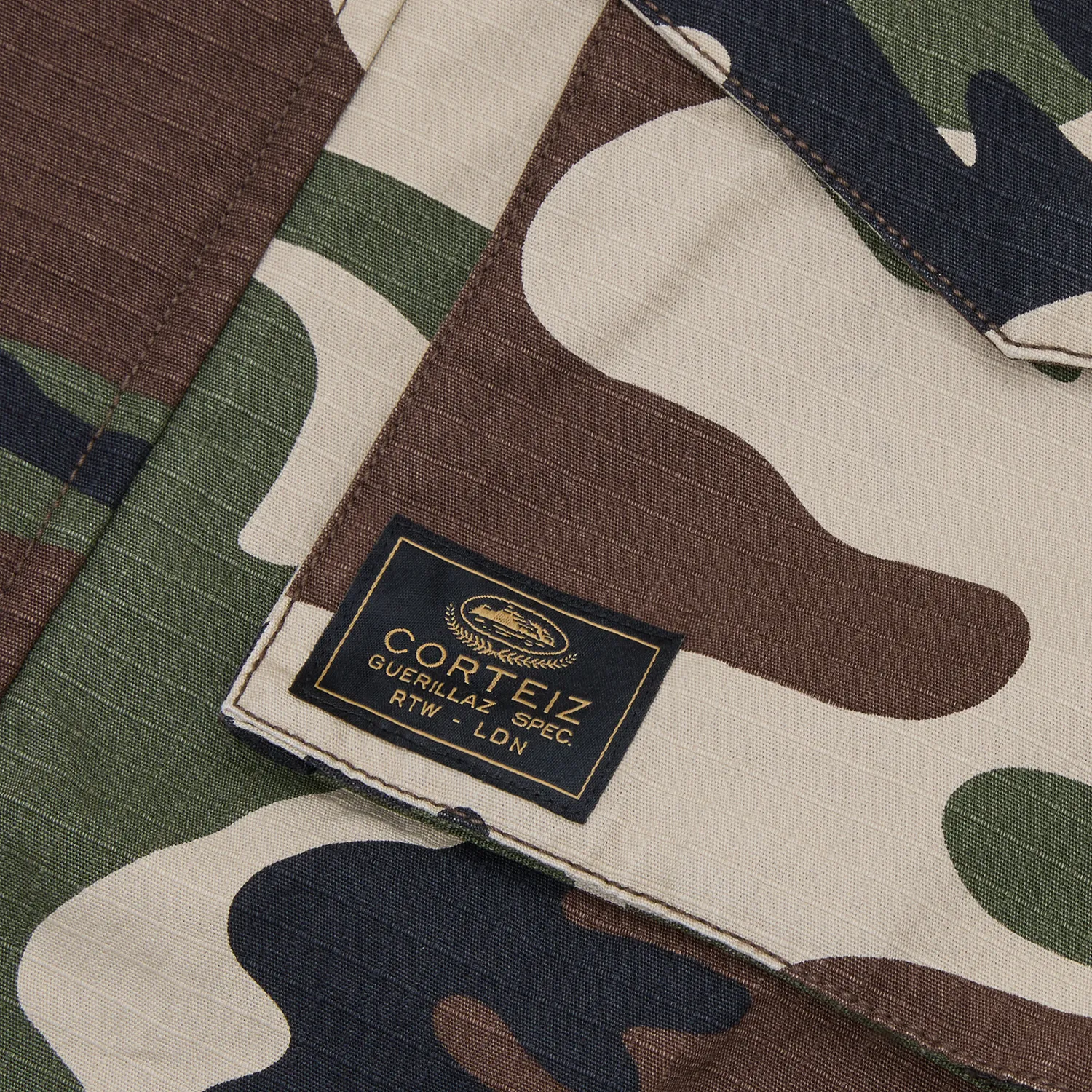 Corteiz Guerillaz Field Jacket Jacke Woodland Camo Ripstop