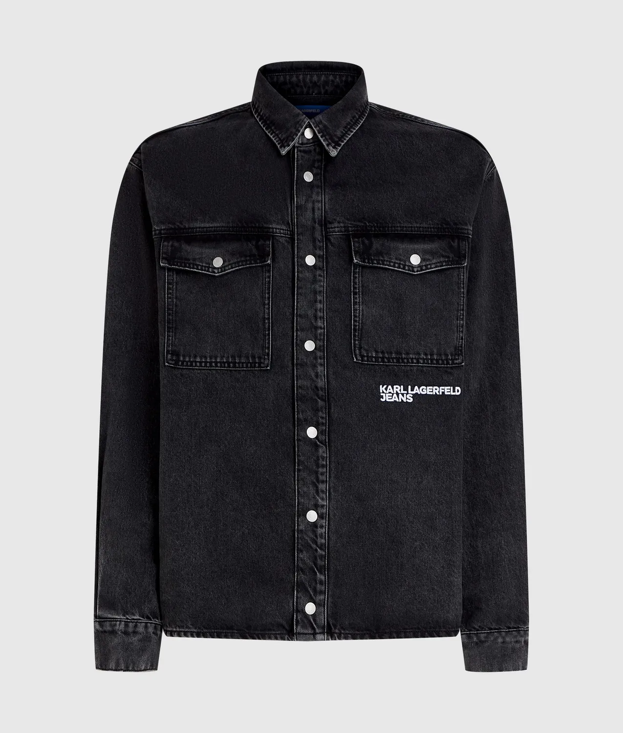 Karl Lagerfeld Karl Quote Denim Overshirt Herren schwarz