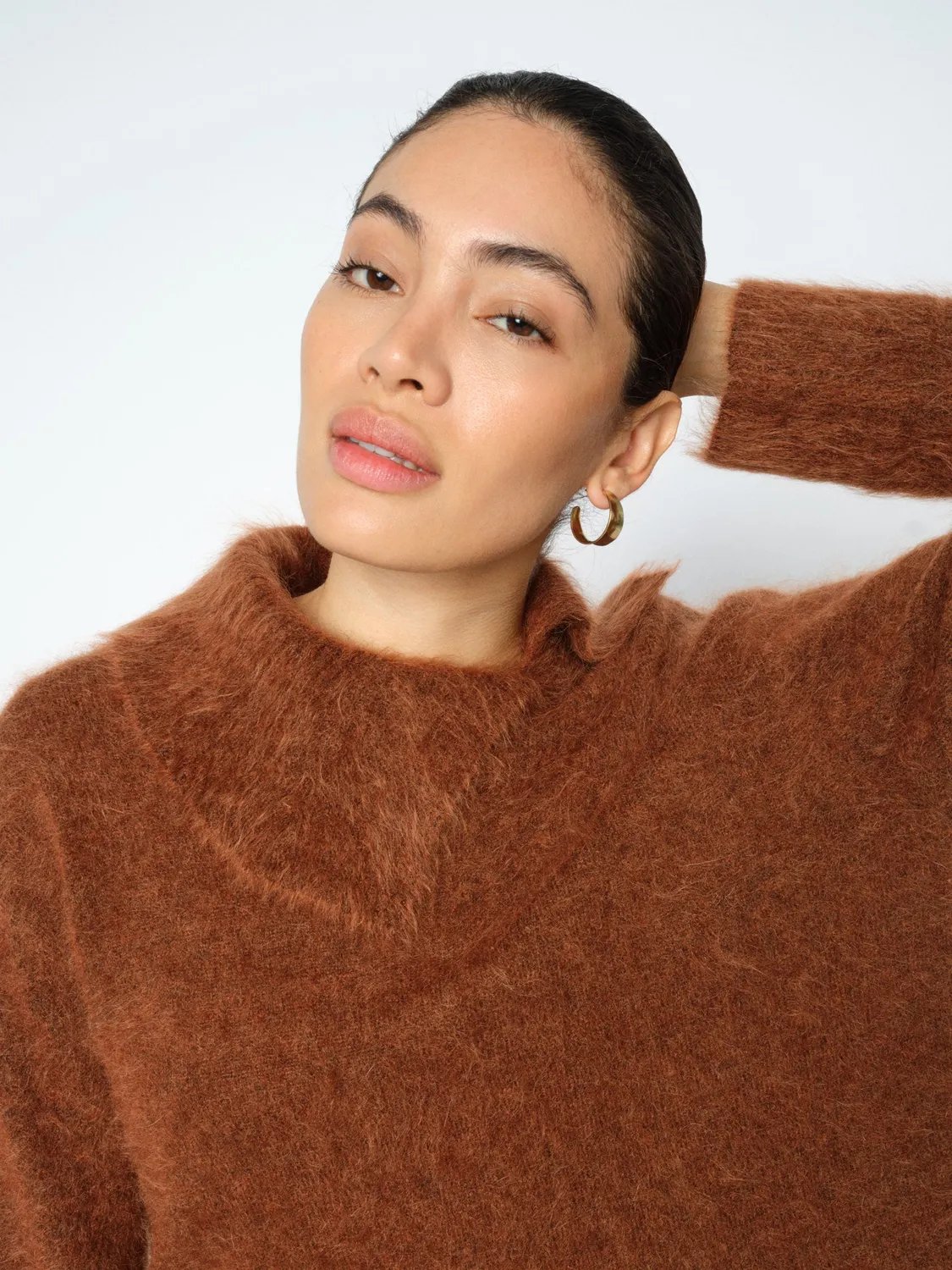 Mos Mosh Katri Alila Mohair Pullover Downtown Brown
