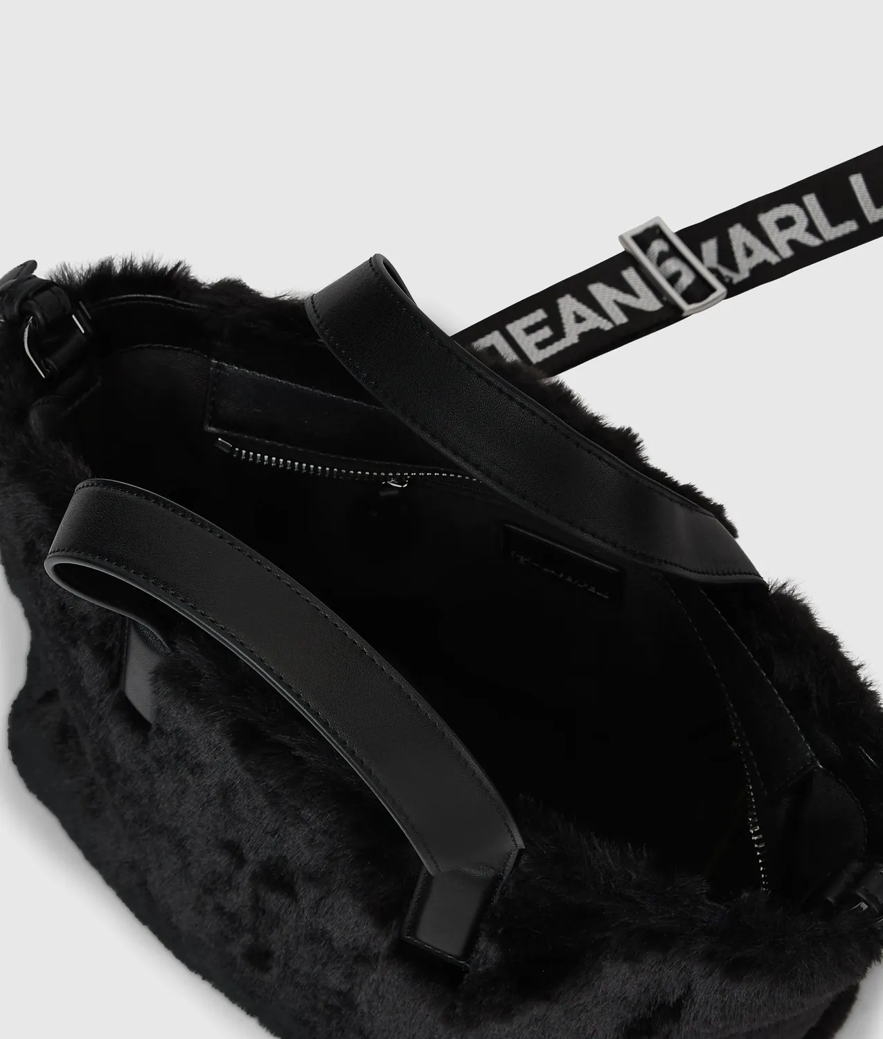 Karl Lagerfeld Jeans Box Logo Furry Mini Tote Bag Plüsch