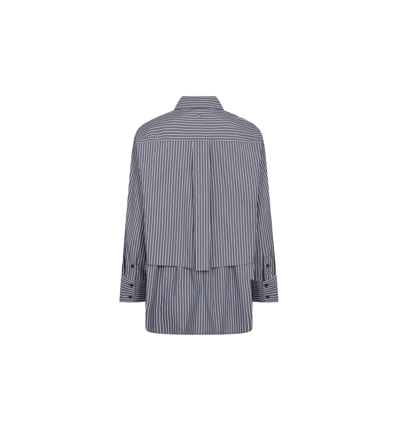 Mos Mosh MMBarb Stripe Oversize-Hemd Salute Navy