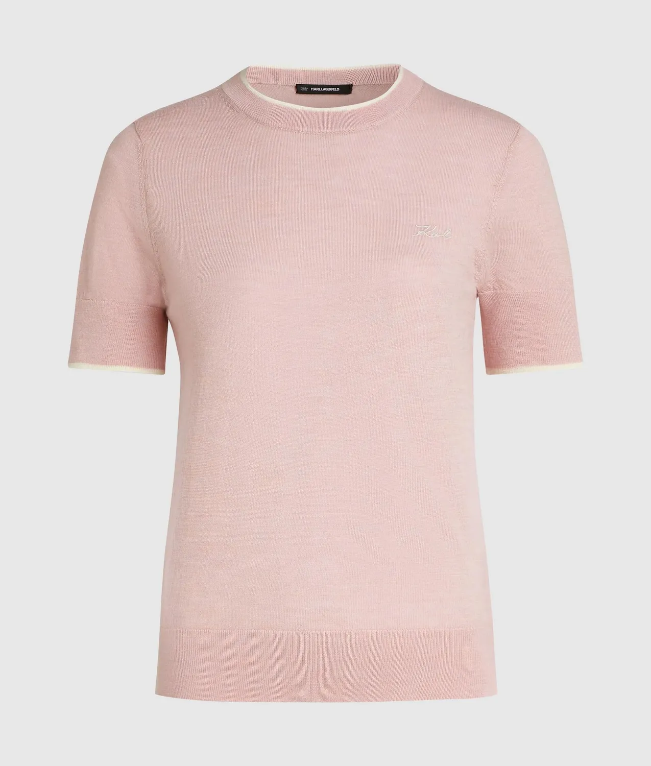 Karl Lagerfeld Merino T-Shirt Kurzarm Merinowolle