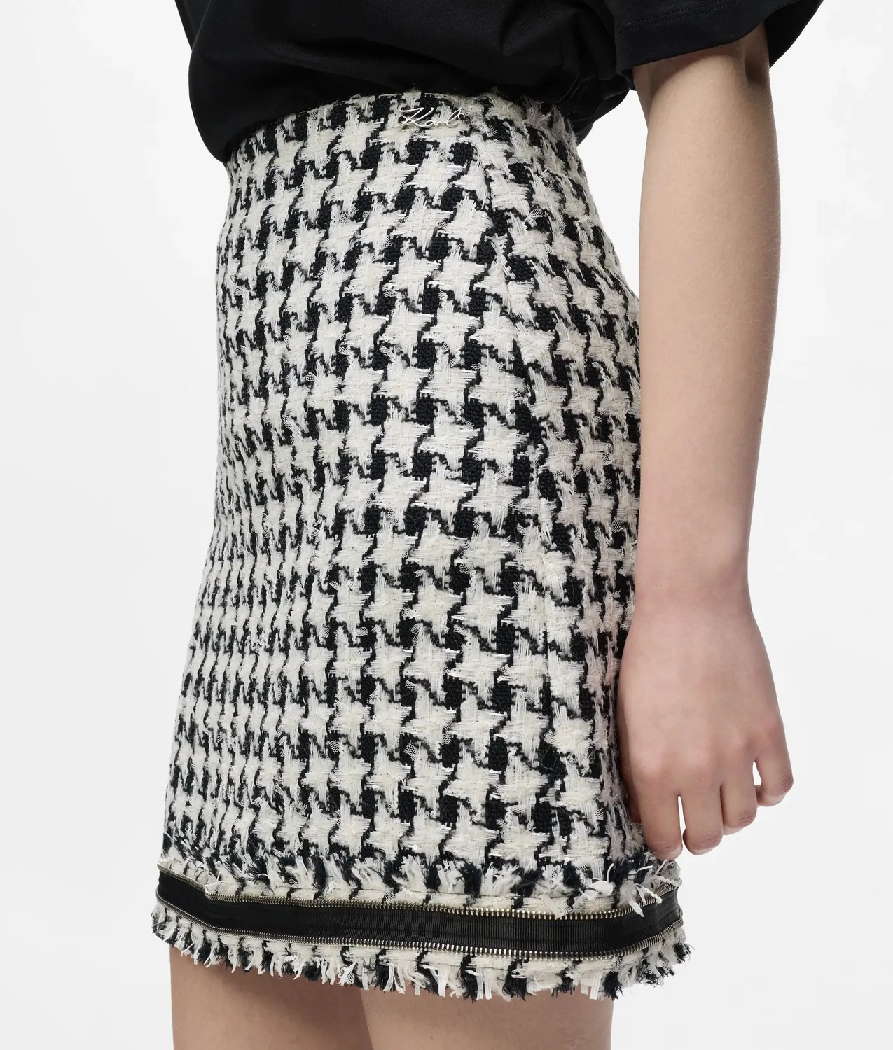 Karl Lagerfeld Houndstooth Bouclé Minirock Damen Hahnentritt