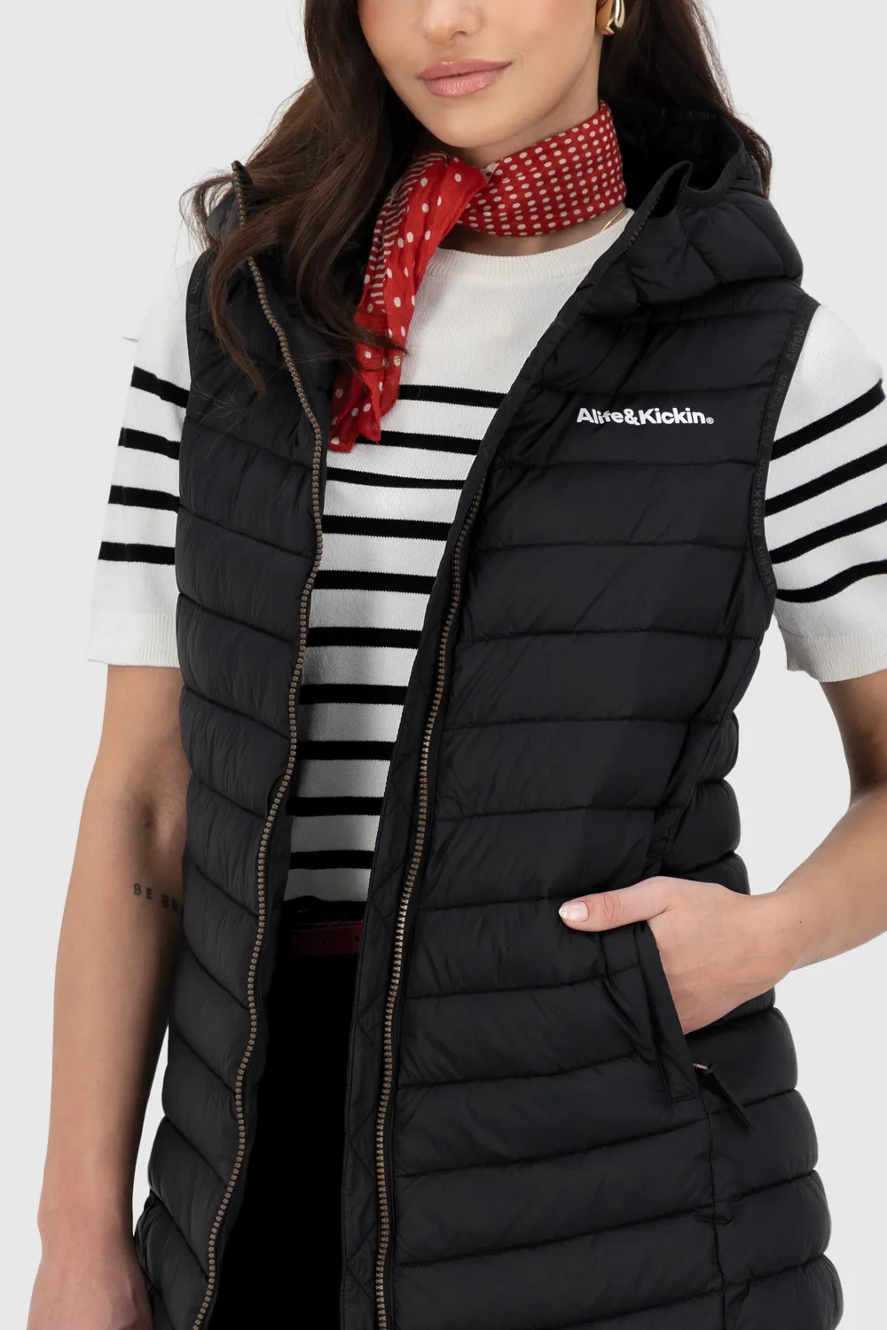 Alife & Kickin JurinaAK A Weste Schwarz Damen Lang