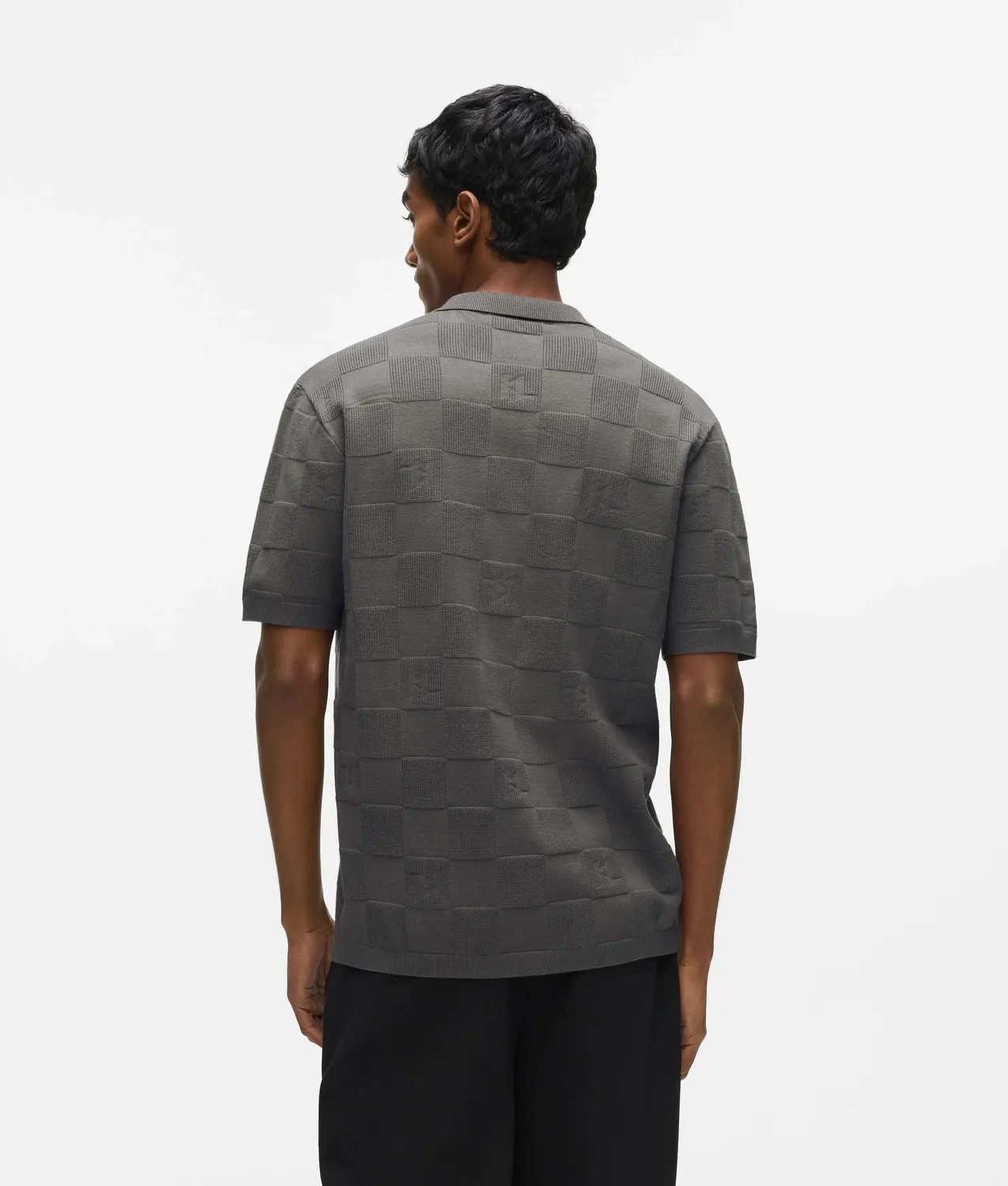 Karl Lagerfeld Monogram Checked Poloshirt kariert