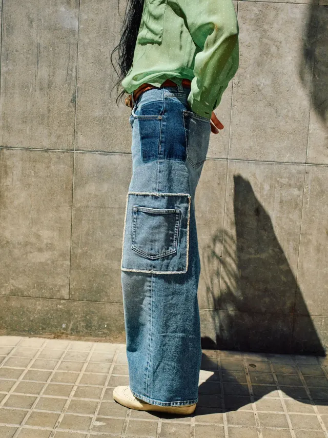 Mos Mosh MMHPure Jeans Hellblau Wide Leg Ankle