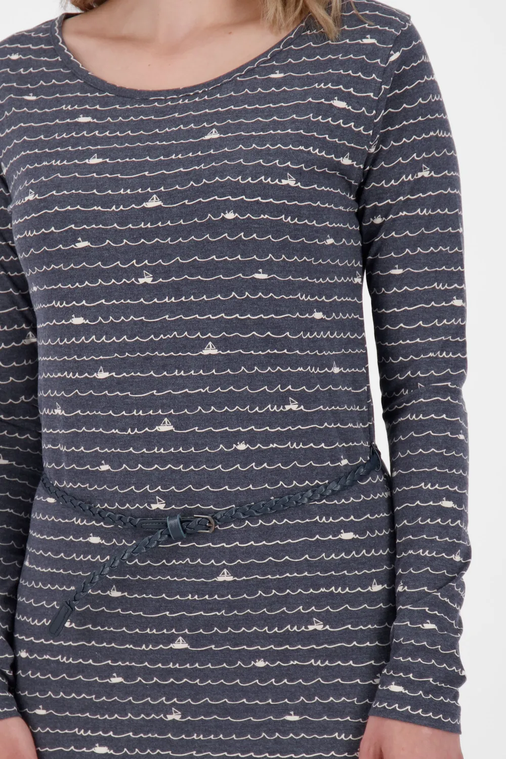 Alife & Kickin EllinAK B Jerseykleid Dunkelblau Langarm