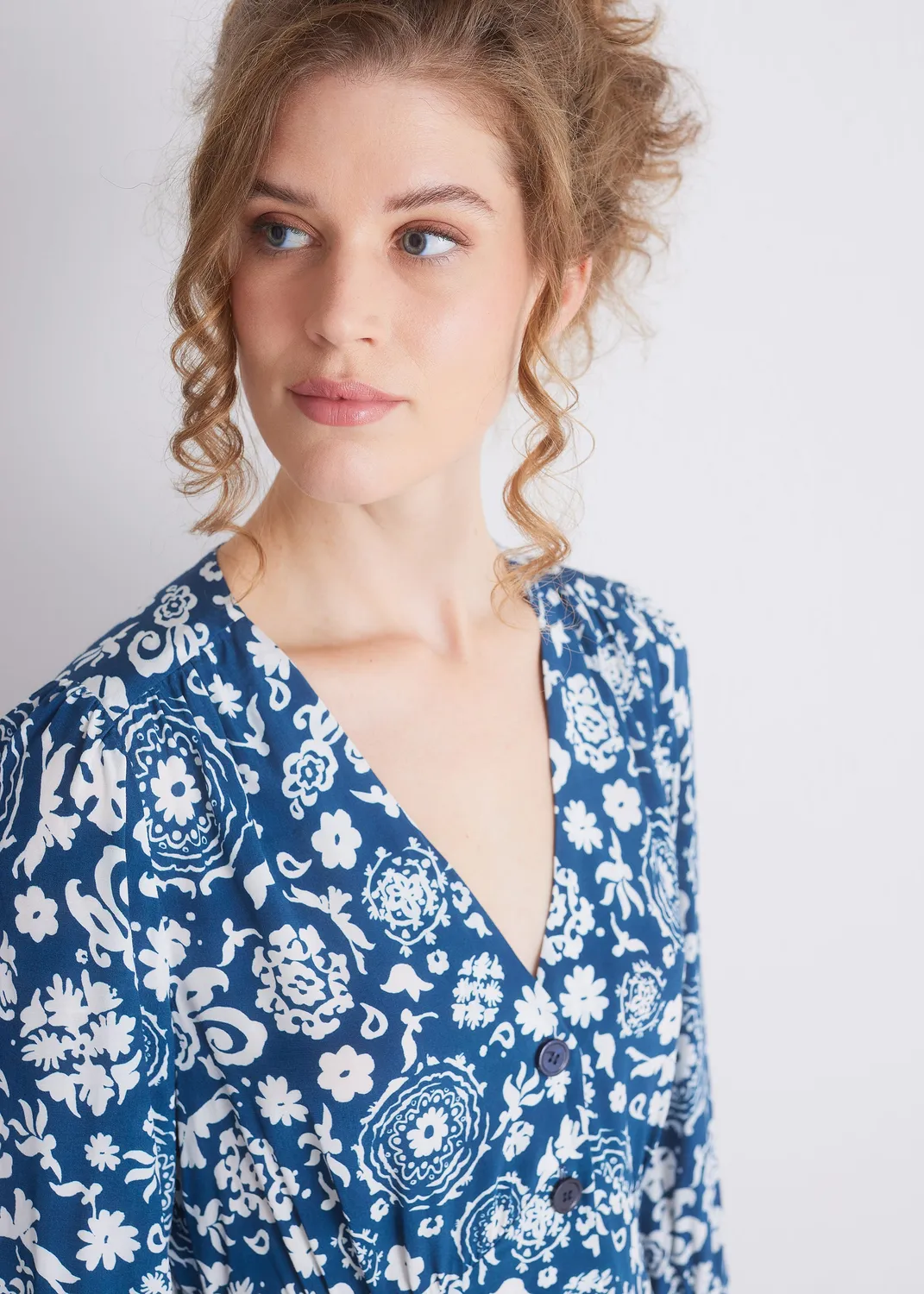 Senatex Kleid mit floralem Print Kleid Ocean Time Viskose