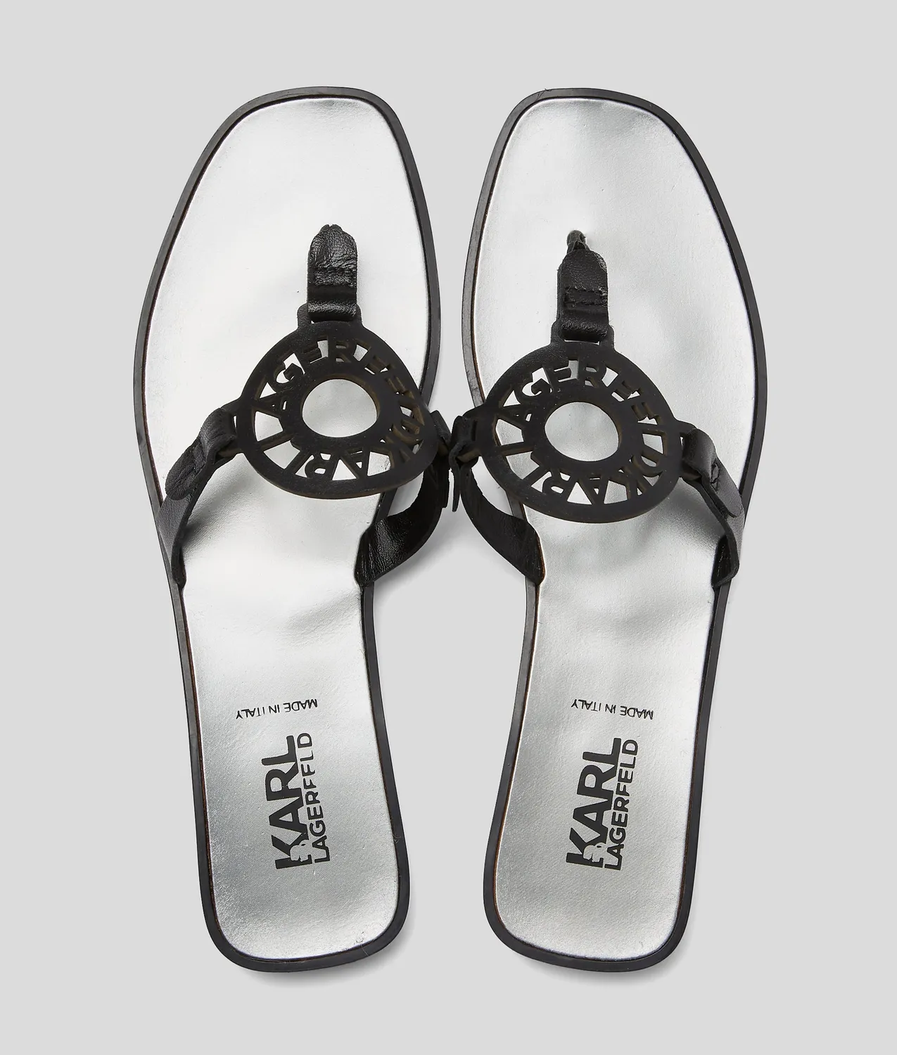 Karl Lagerfeld Ring Logo Sandalen Damen 4-10 Leder