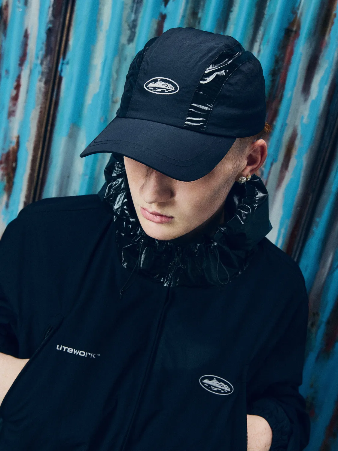 Corteiz Litework Quattro Cap Black Ripstop Cap