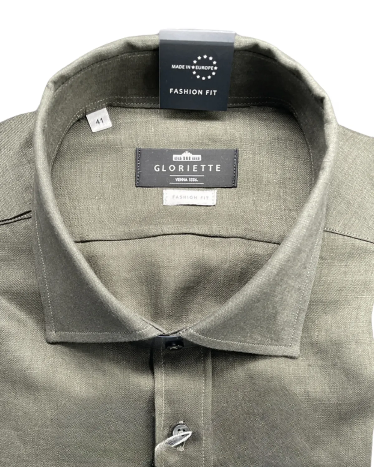Gloriette Leinenhemd Fashion Fit Herrenhemd grün Leinen