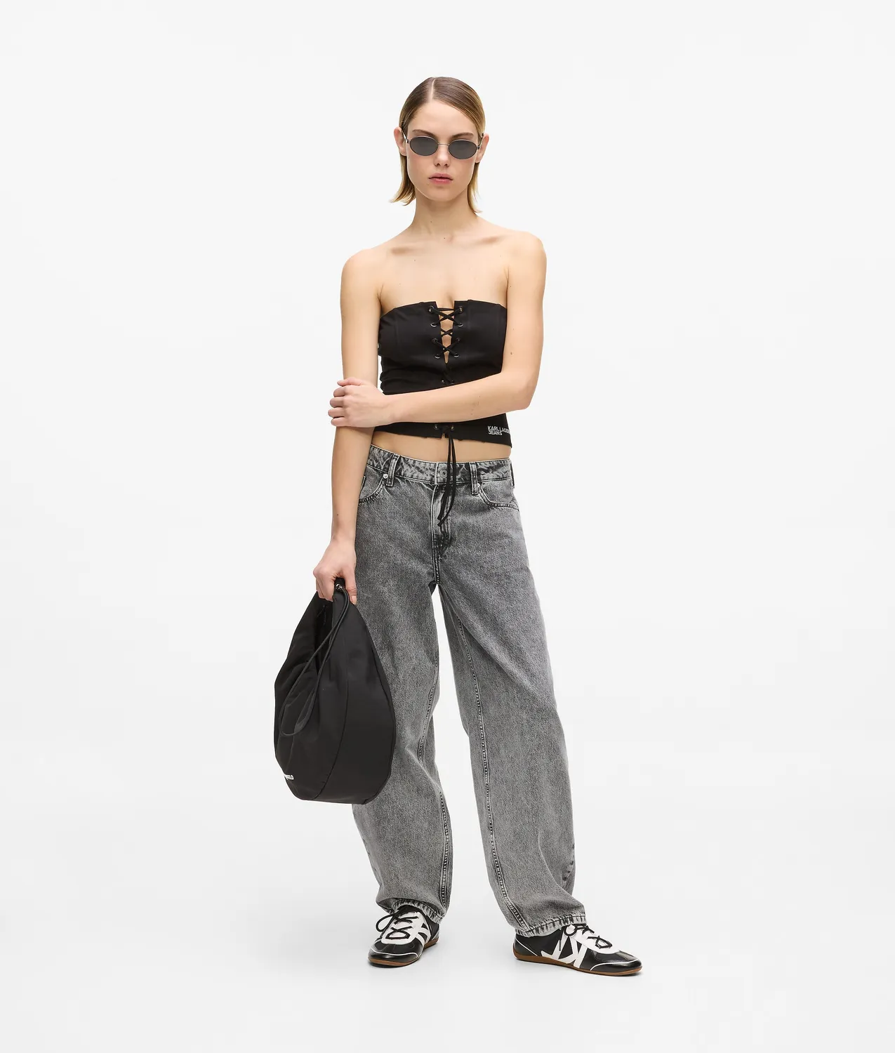 Karl Lagerfeld KL Jeans Mid-rise Barrel-Leg Jeans