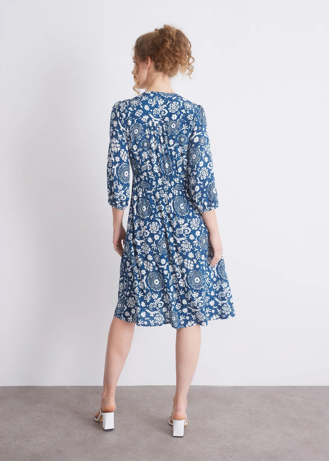 Senatex Kleid mit floralem Print Kleid Ocean Time Viskose
