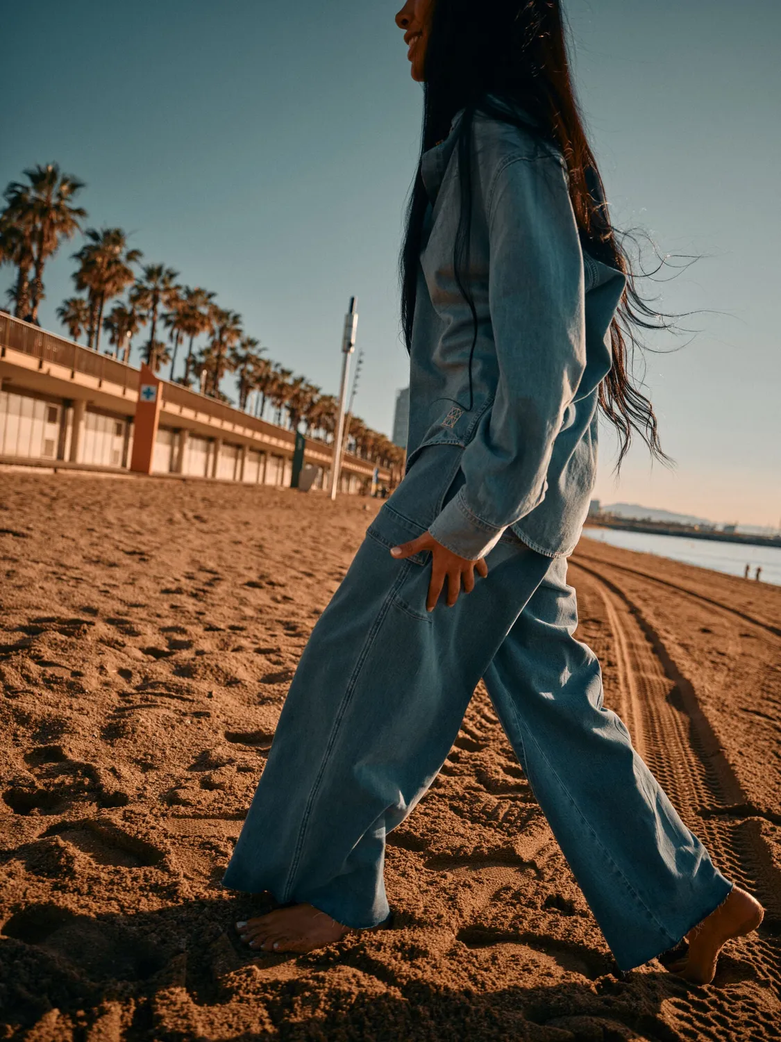 Mos Mosh Cheer People Jeans hellblau Cropped