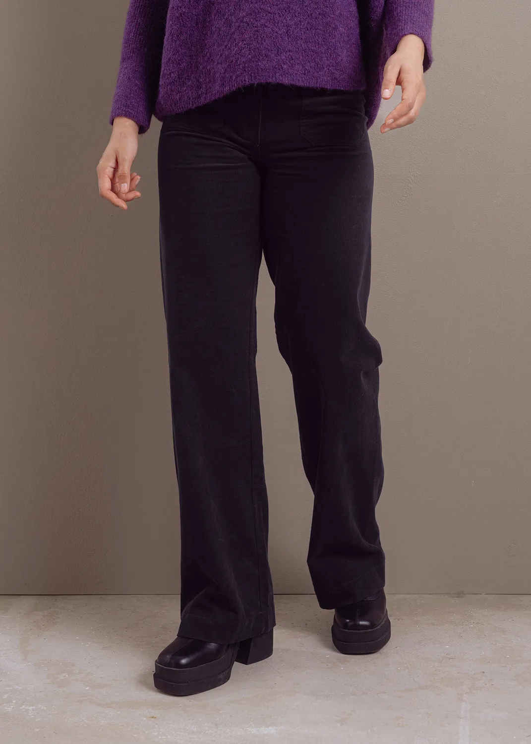 Senatex Cordhose reine Baumwolle Plum ausgestell