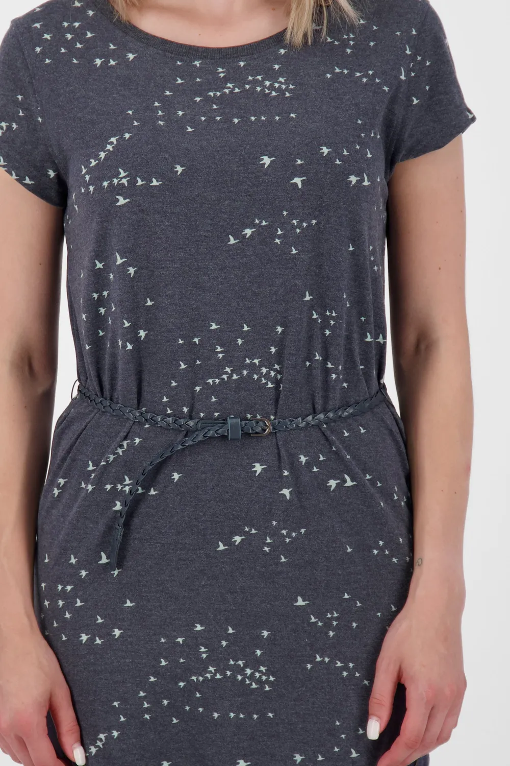 Alife & Kickin ColetteAK B Kleid Dunkelblau Kurzarm Print