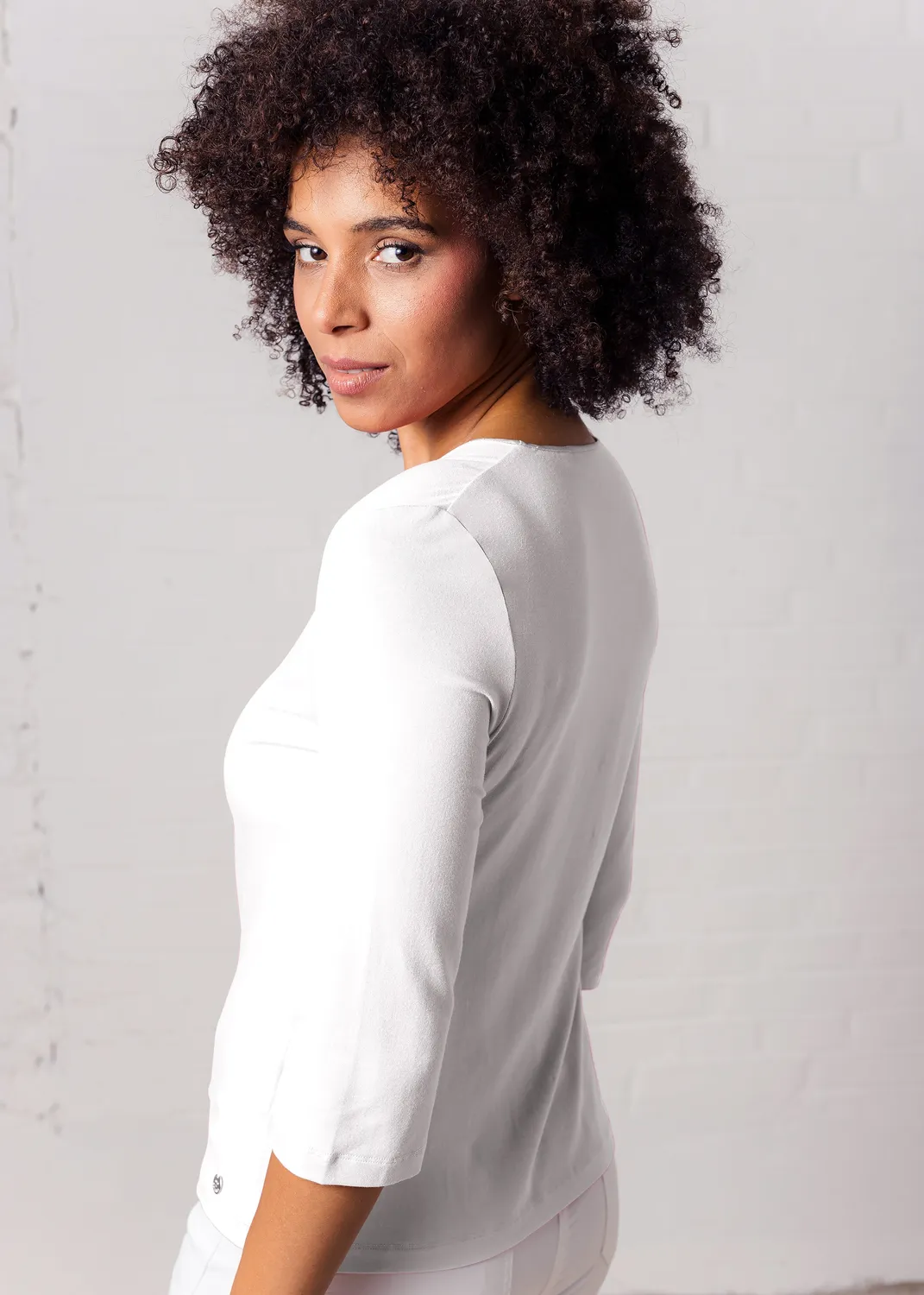 Senatex Langarmshirt Bambus Viskose-Mix White Seidenpaspel
