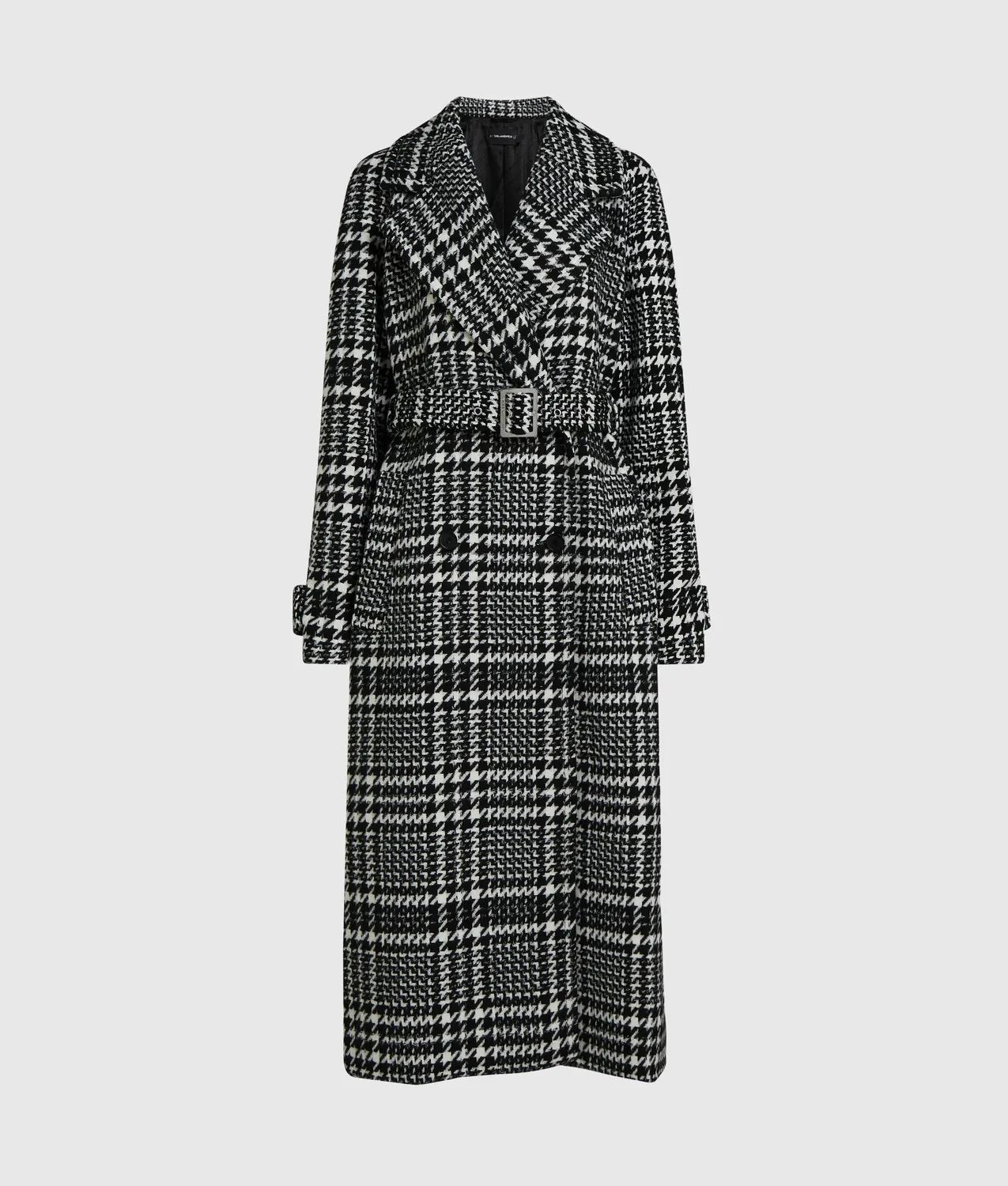 Karl Lagerfeld Hahnentritt Mantel Wollmix Gürtel