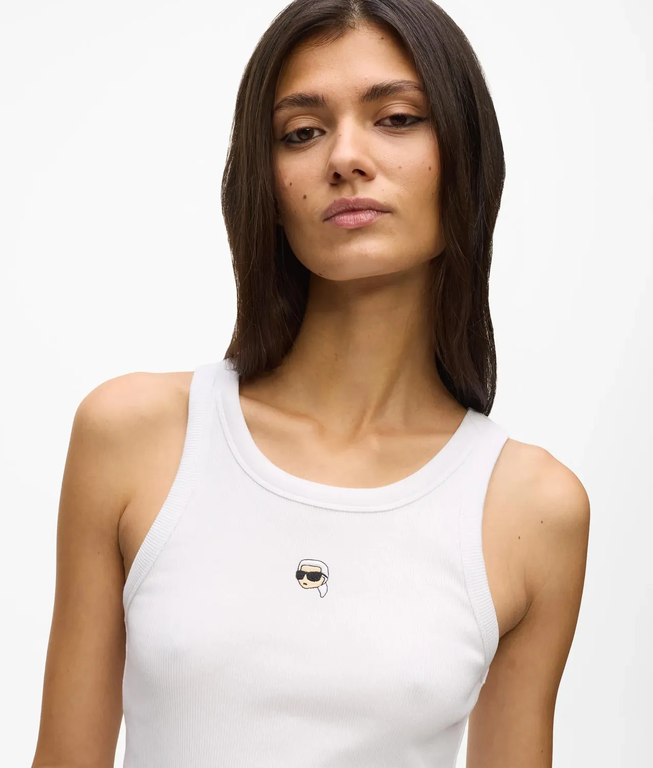 Karl Lagerfeld Ikon Tank Top Ripp Bio-Baumwolle