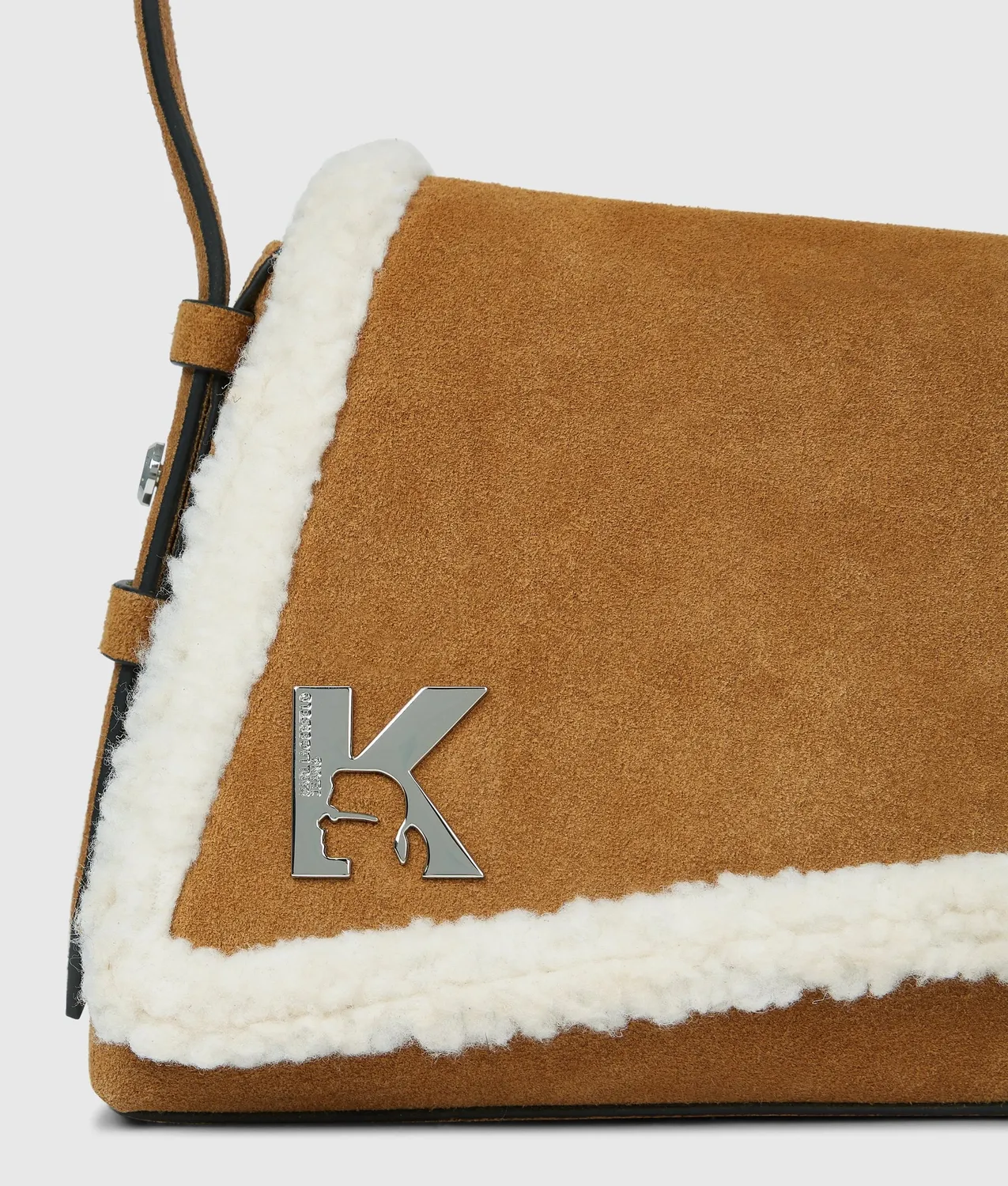 Karl Lagerfeld Geo Schultertasche Suede K-Logo Braun