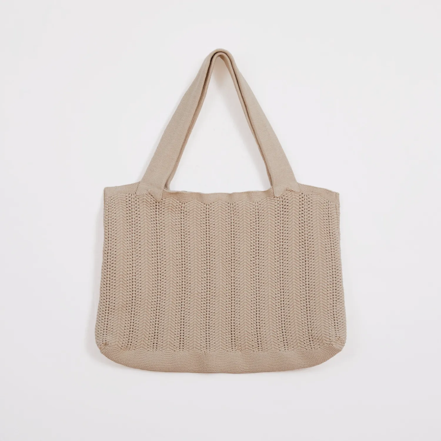 Senatex Stricktasche GOTS Baumwolle Tasche Beige Onesize