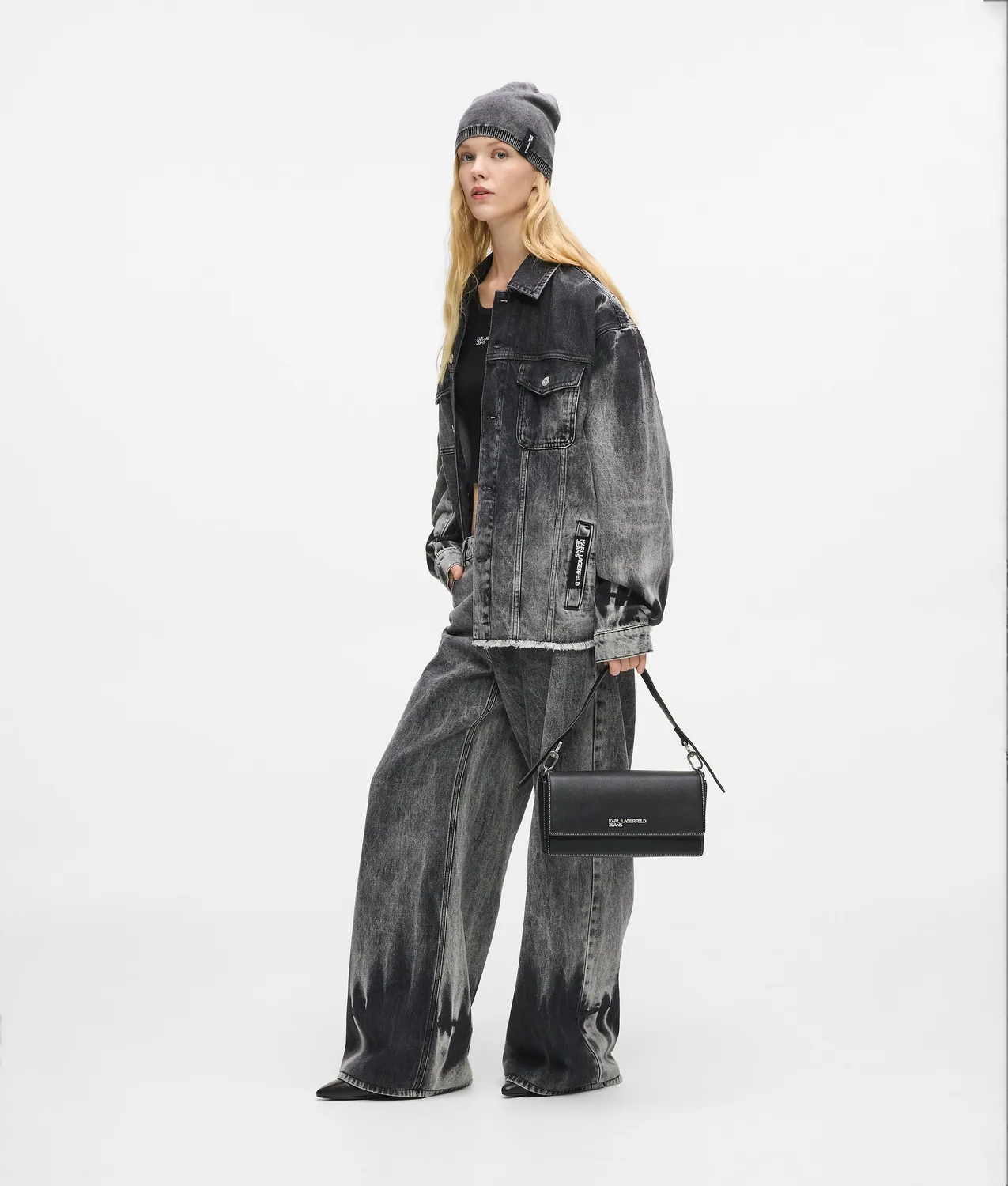 Karl Lagerfeld KL Jeans Jeansjacke Bleached Raw-Hem