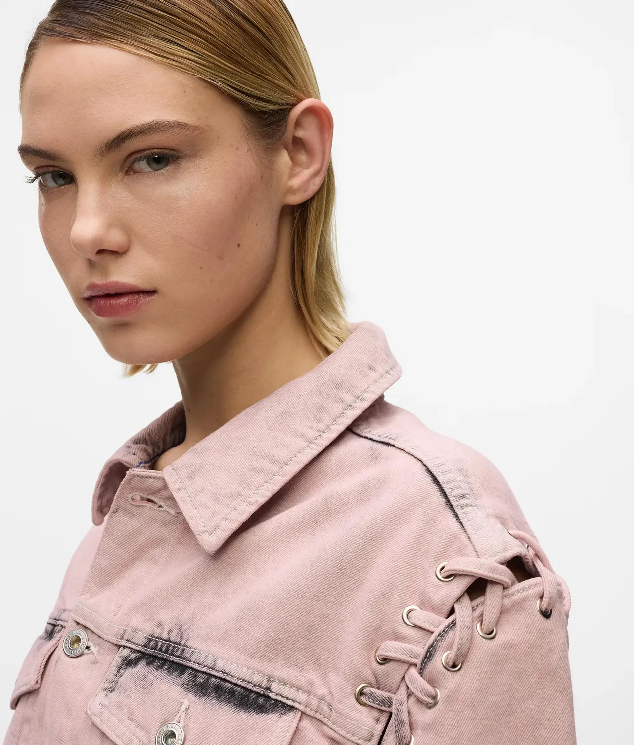 Karl Lagerfeld KL Jeans Lace Tie Jeansjacke S cropped