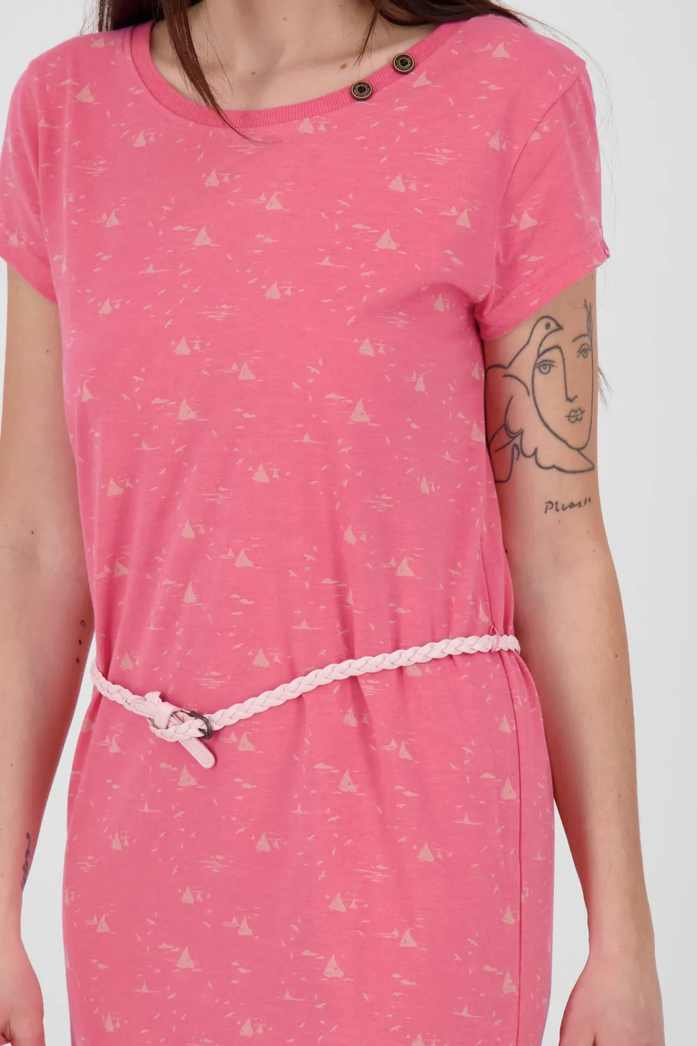 Alife & Kickin CocoAK Kleid Rosa Jersey mit Gürtel