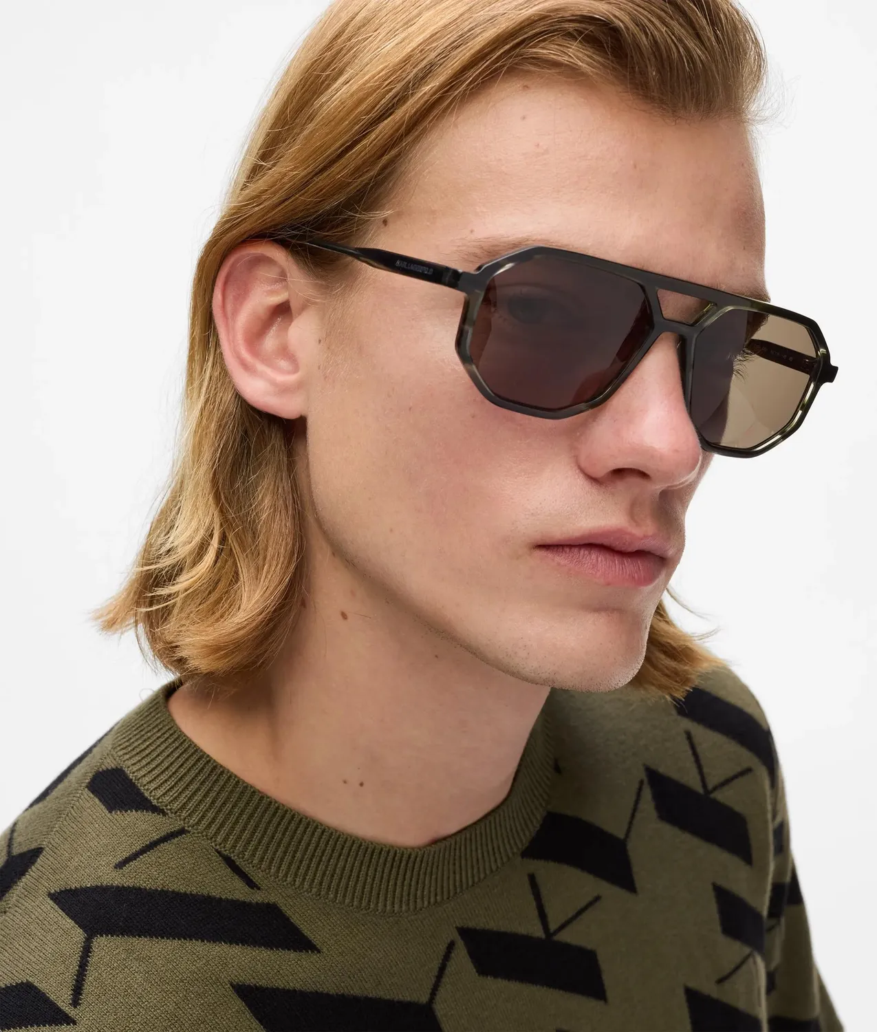 Karl Lagerfeld Slim Navigator Sonnenbrille Schwarz One Size
