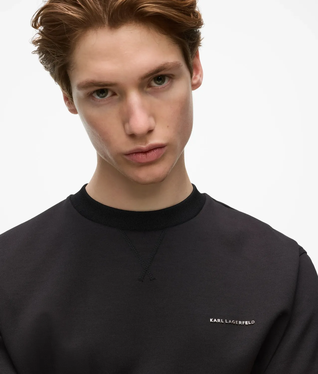 Karl Lagerfeld Metallic Logo Sweatshirt Herren Rundhals