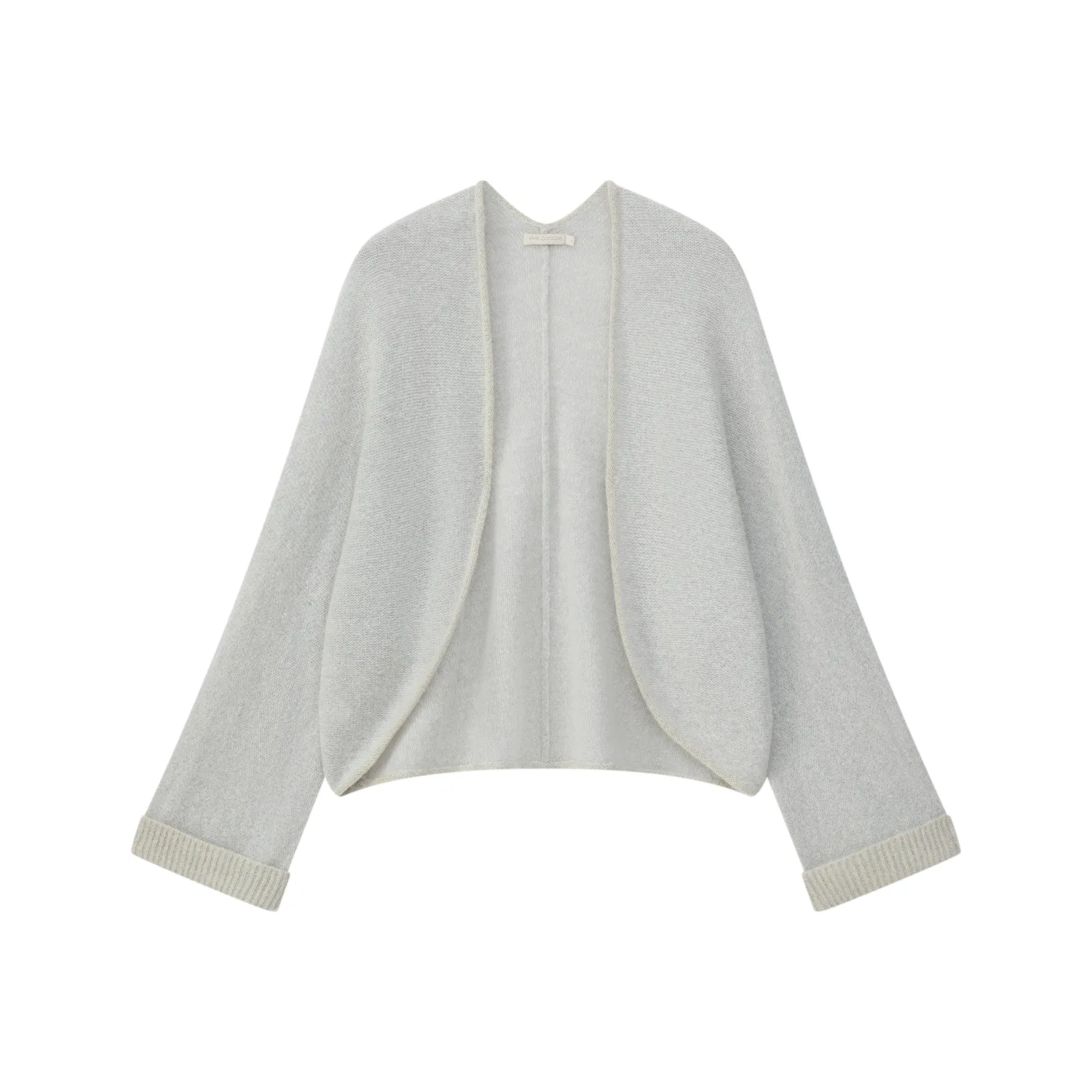 Senatex Cardigan Lurex-Abschluss Lightgrey Wolle-Kaschmir