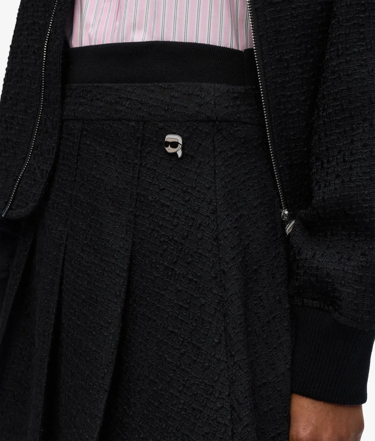 Karl Lagerfeld Ikon Boucle Faltenrock Mini 0-10