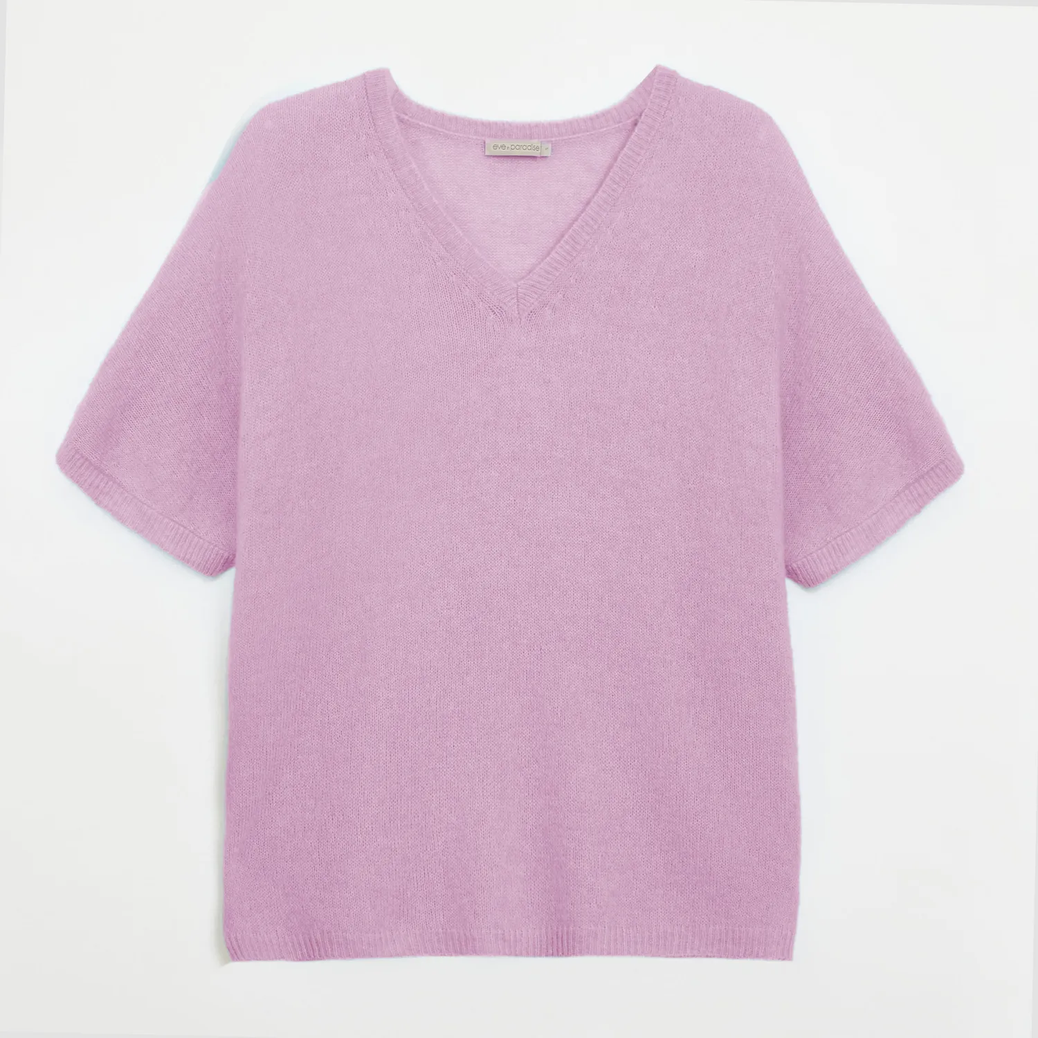 Senatex Kurzarm-Strickpullover V-Ausschnitt Alpakamix Candy