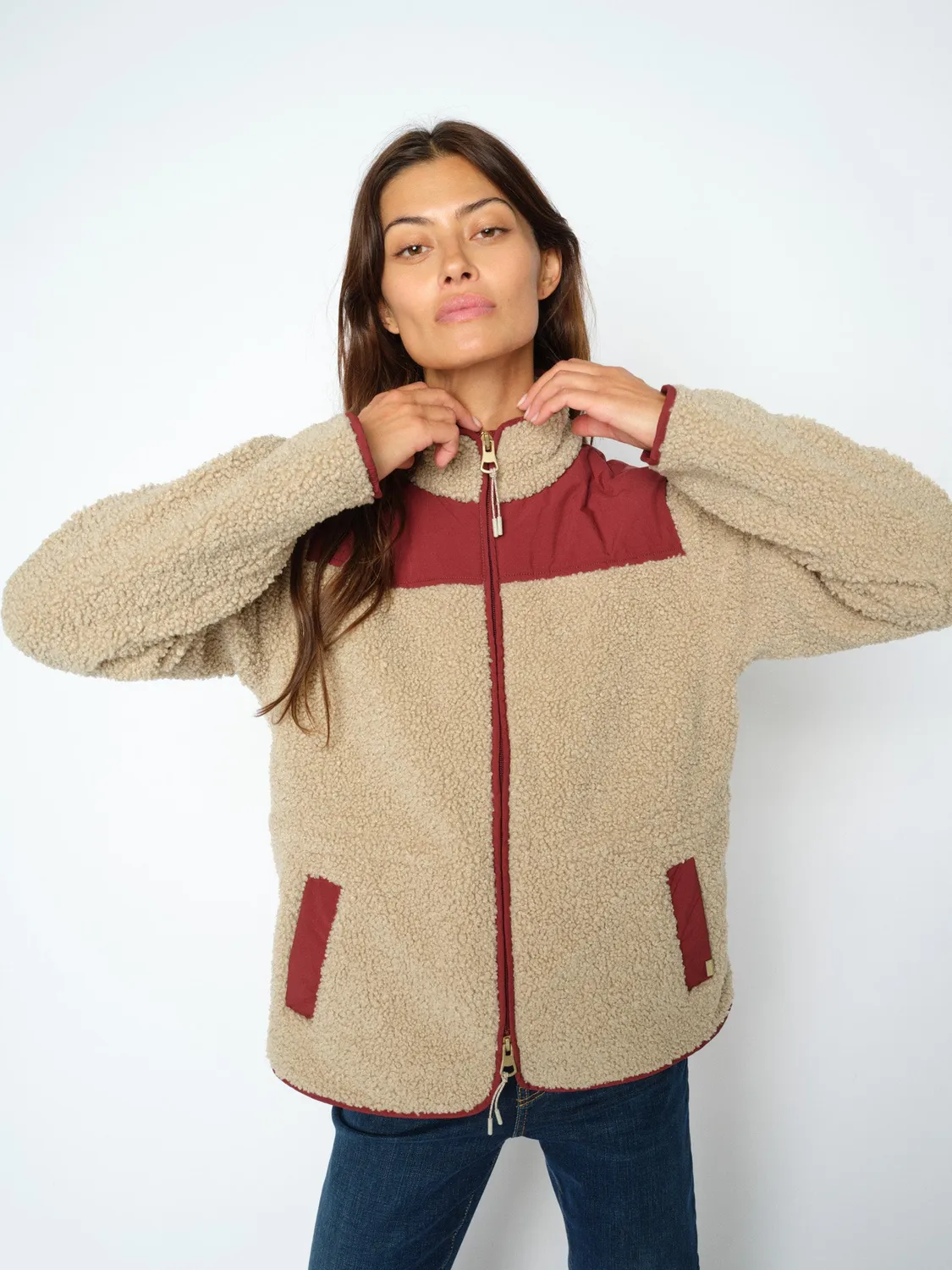 Mos Mosh MM Elisa Eli Teddyjacke Cabernet kurz
