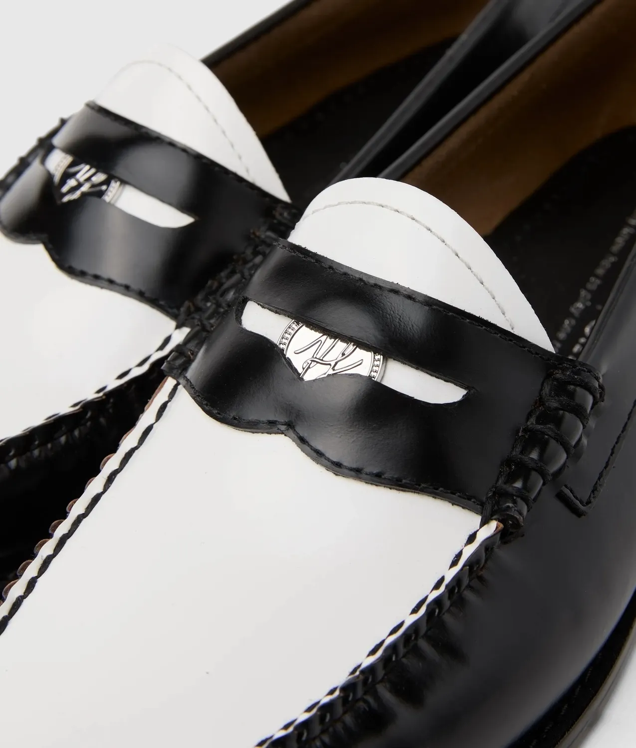 Karl Lagerfeld x Bass Penny Loafer Leder Schwarz-Weiß