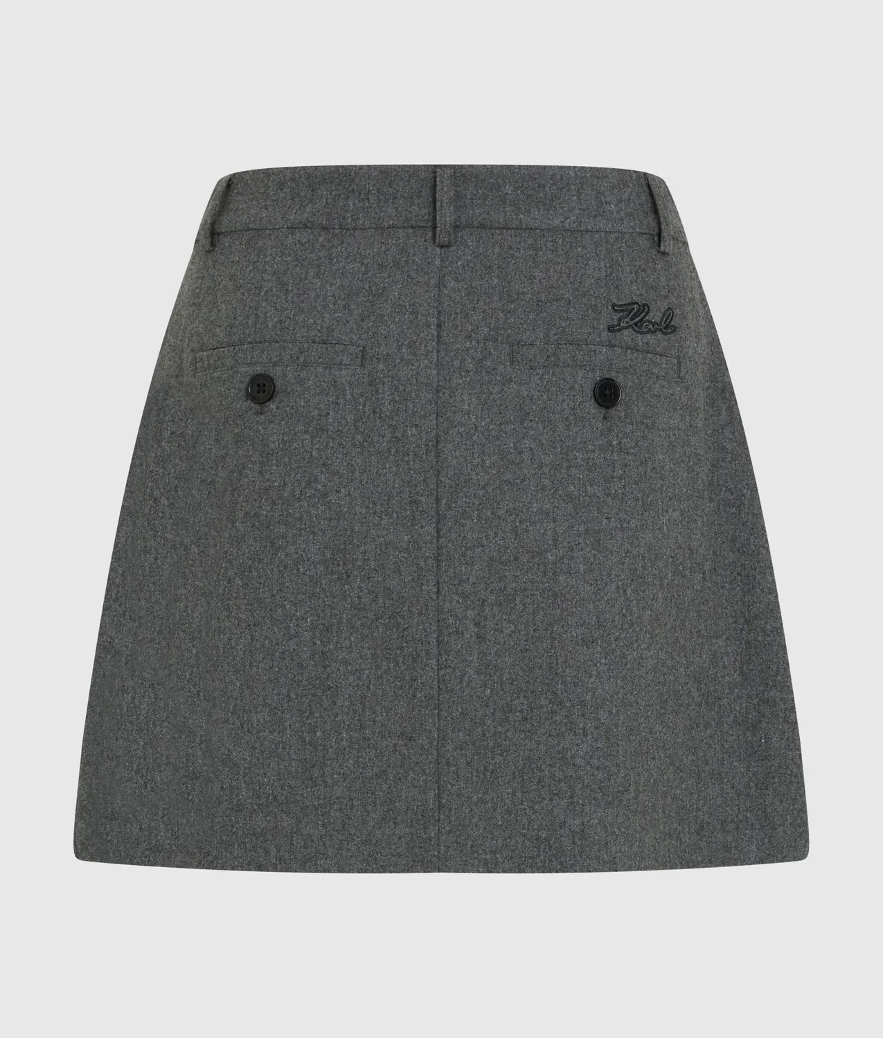 Karl Lagerfeld Mini Skort Falten Wolle schwarz