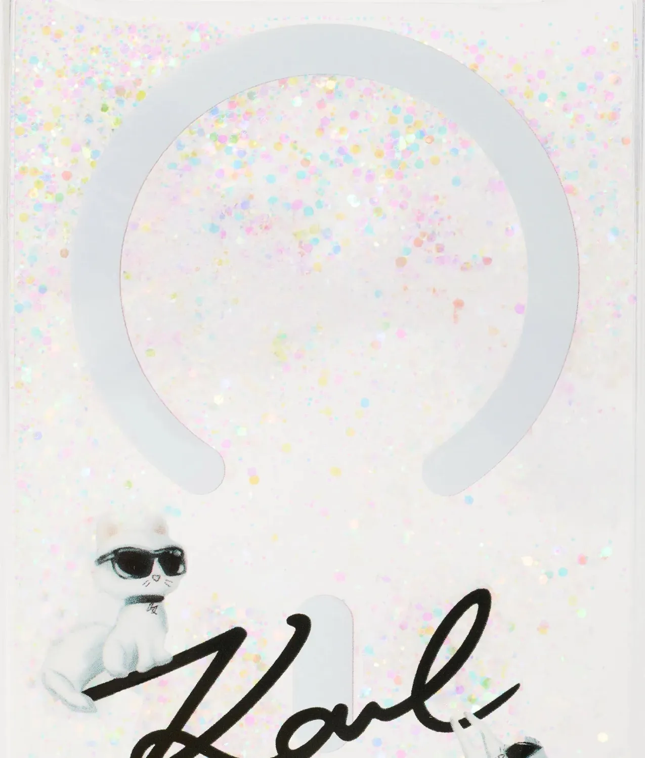 Karl Lagerfeld Ikon Choupette Glitter iPhone 17 Pro Hülle