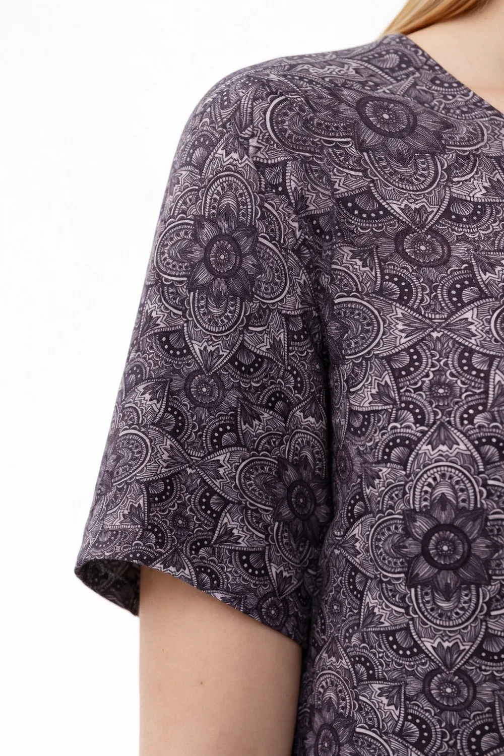 Gloriette Ornament Print Minikleid Braun Baumwolle