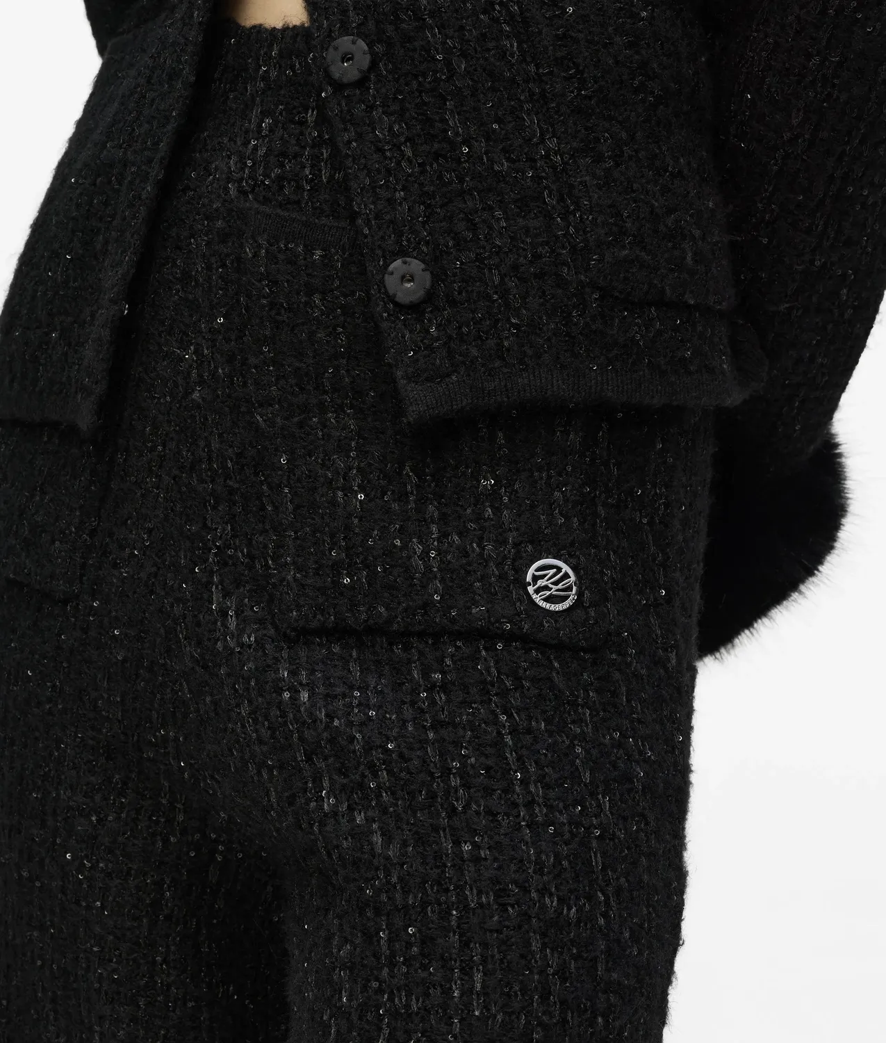 Karl Lagerfeld Eyewear Bouclé Strickhose Pailletten